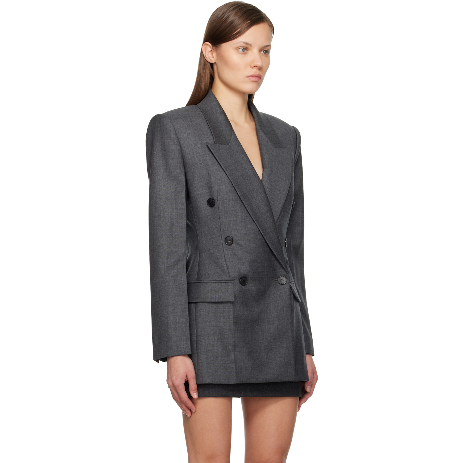  Givenchy Gray Double-breasted Blazer 