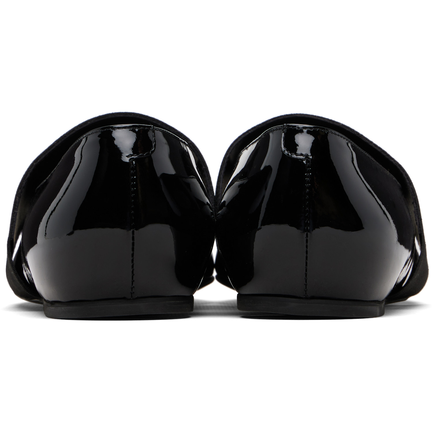  Givenchy Black Sliced Square Patent Leather Ballerina Flats 