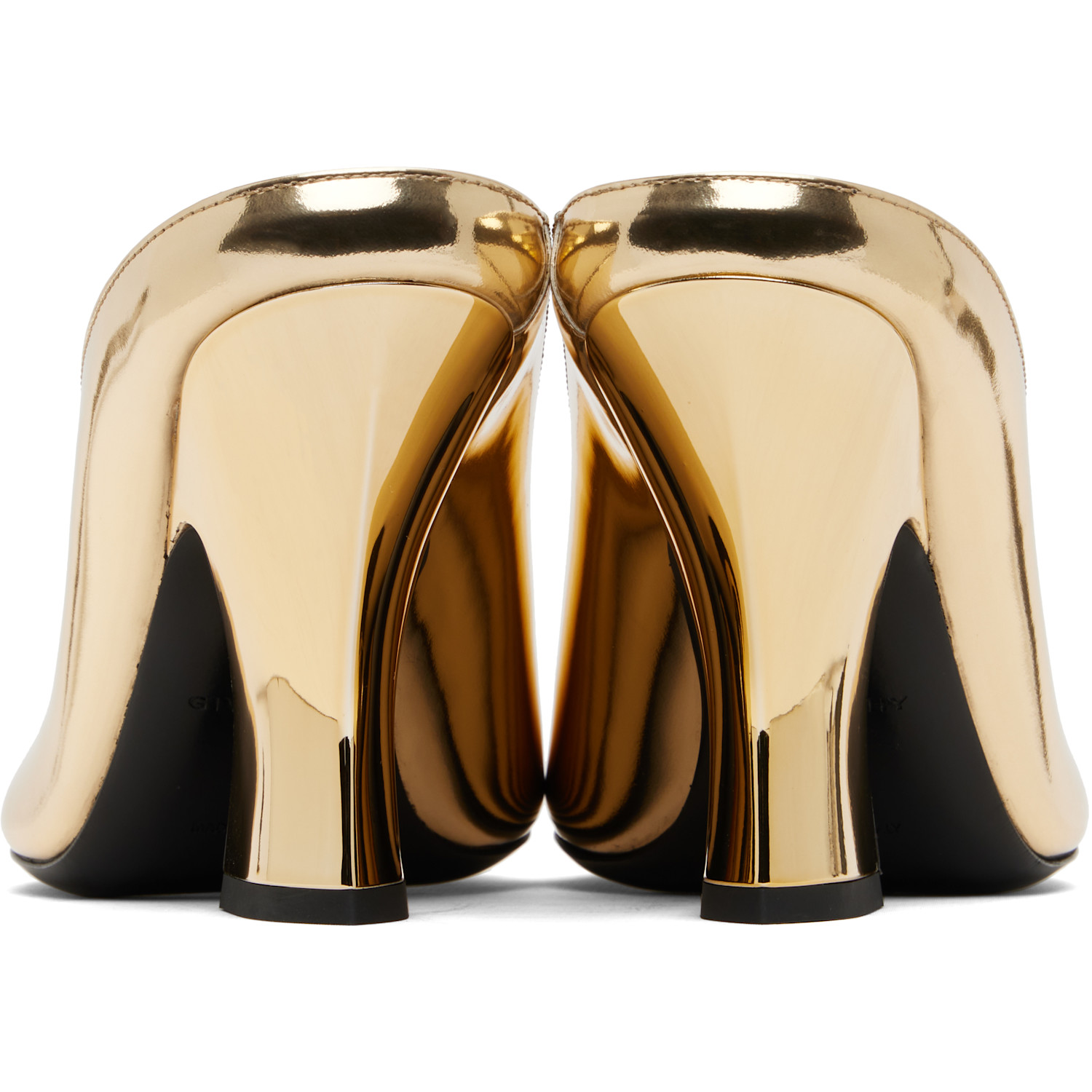  Givenchy Gold Sculpted Mules 