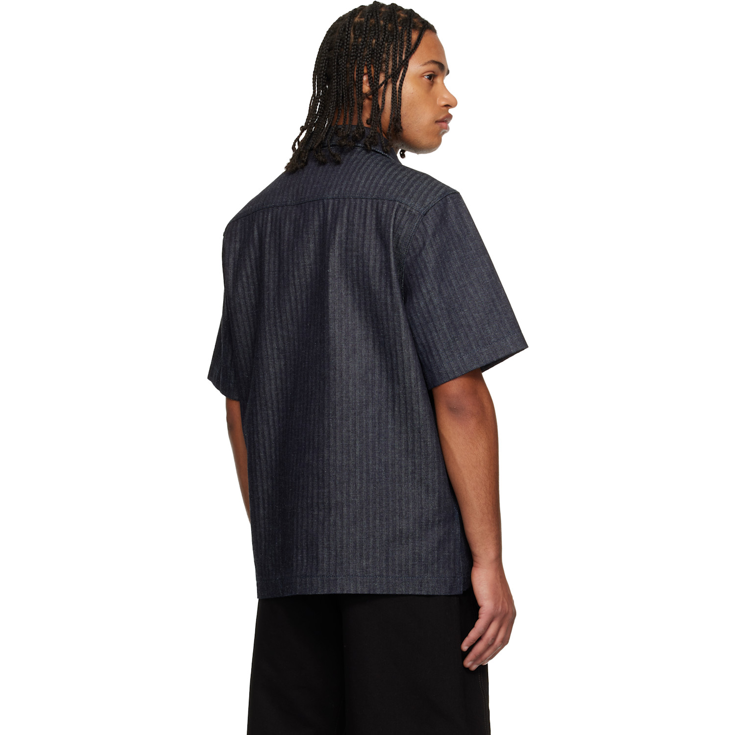  Givenchy Navy Herringbone Denim Shirt 