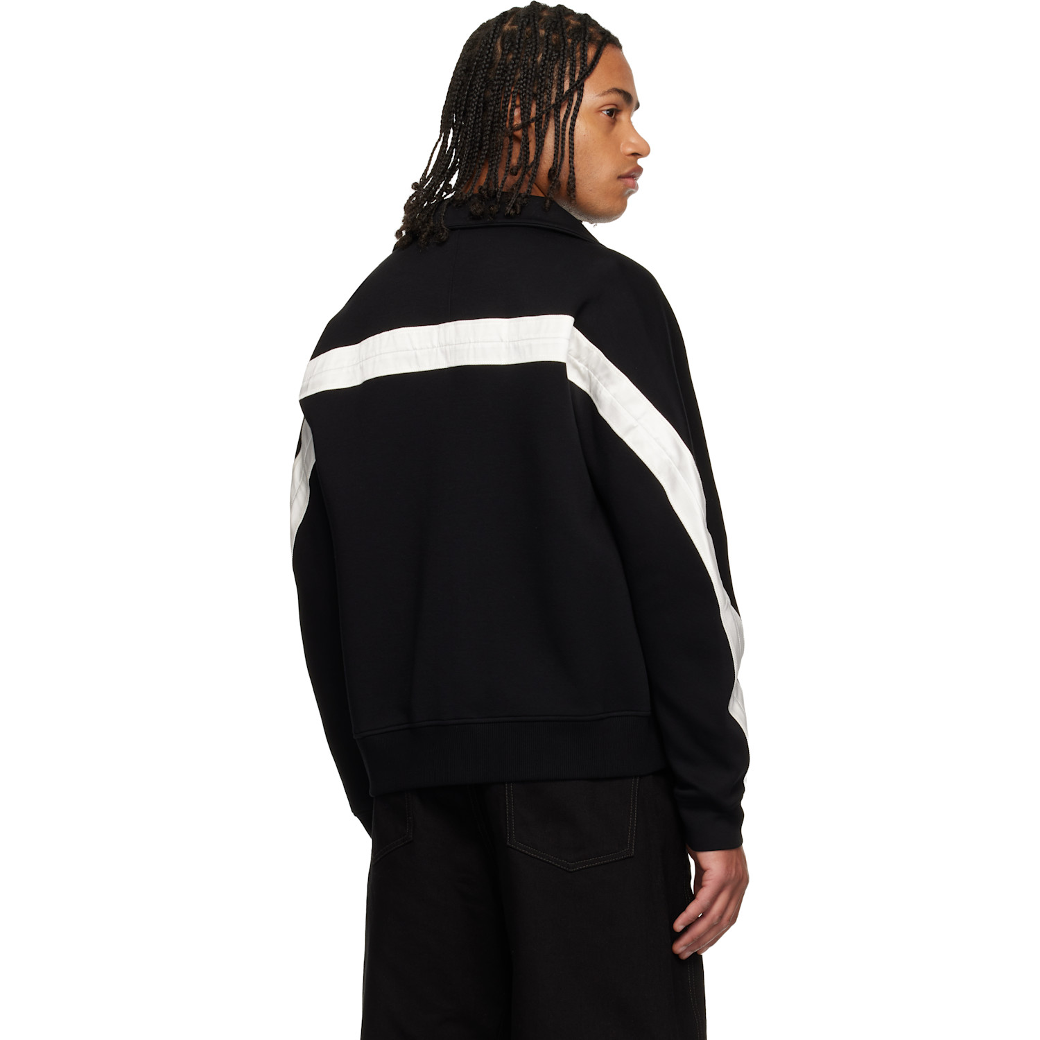  Givenchy Black Zipped Open Seam Contrast Sweatshirt 