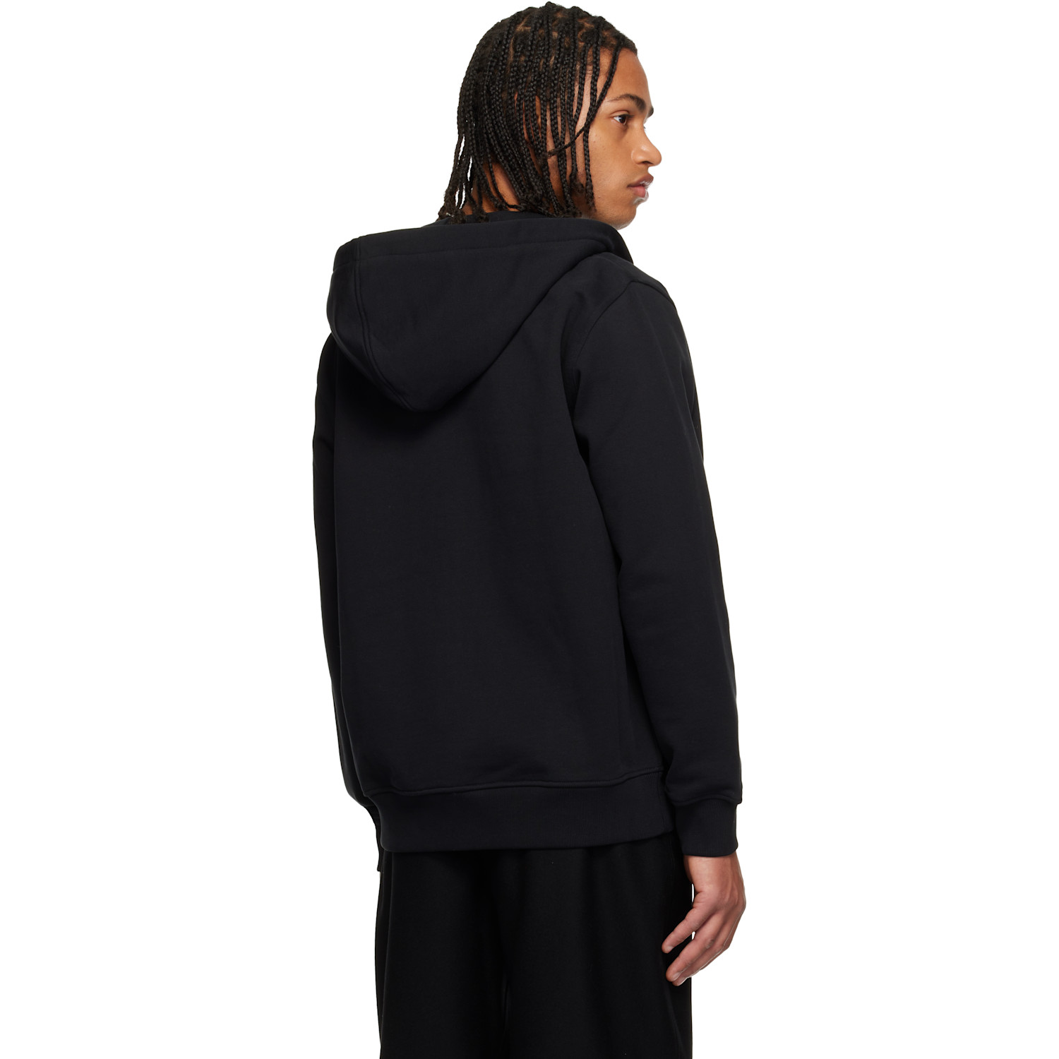  Givenchy Black Zipped 'givenchy' Stamp Print Hoodie 