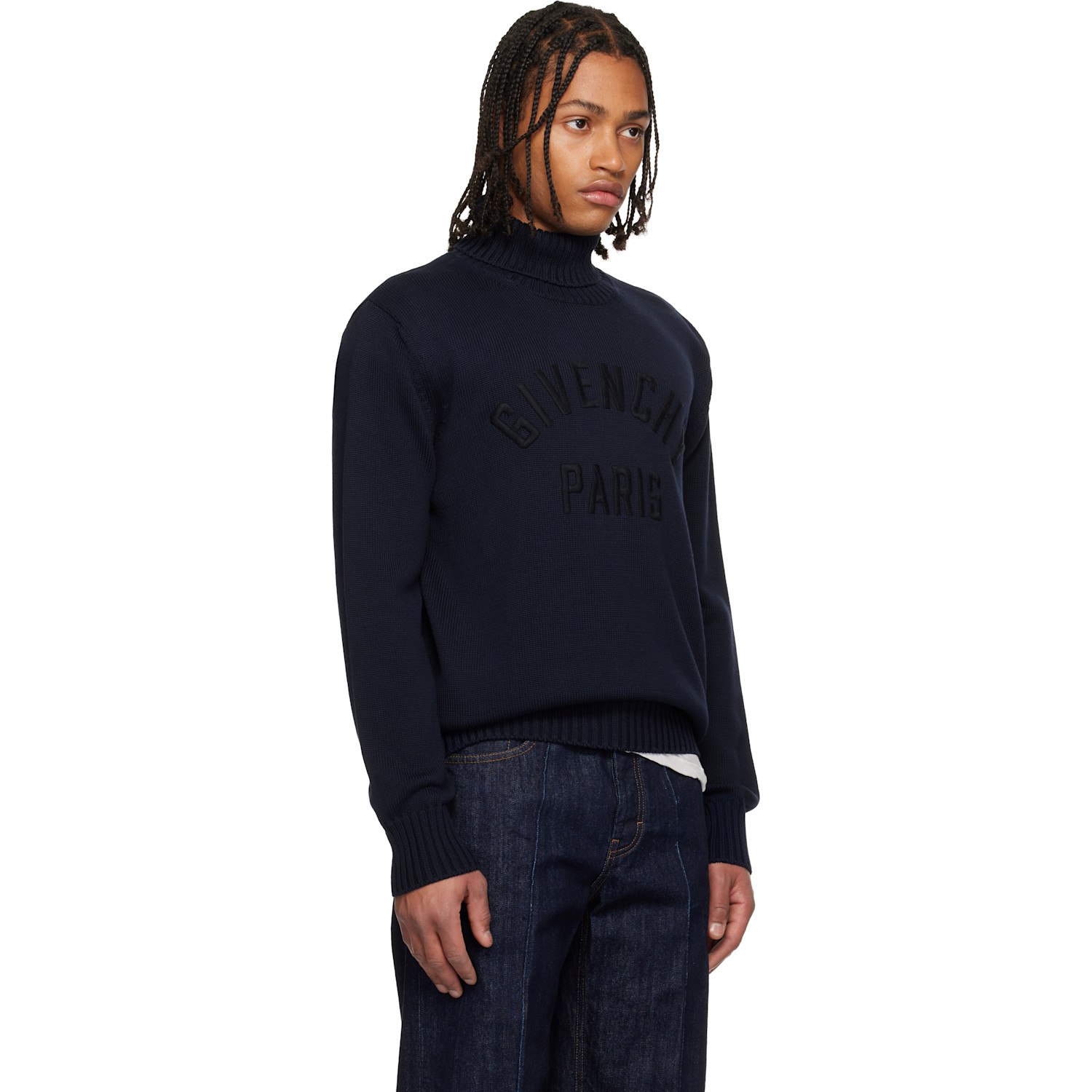  Givenchy Navy Cotton Turtleneck Sweater 