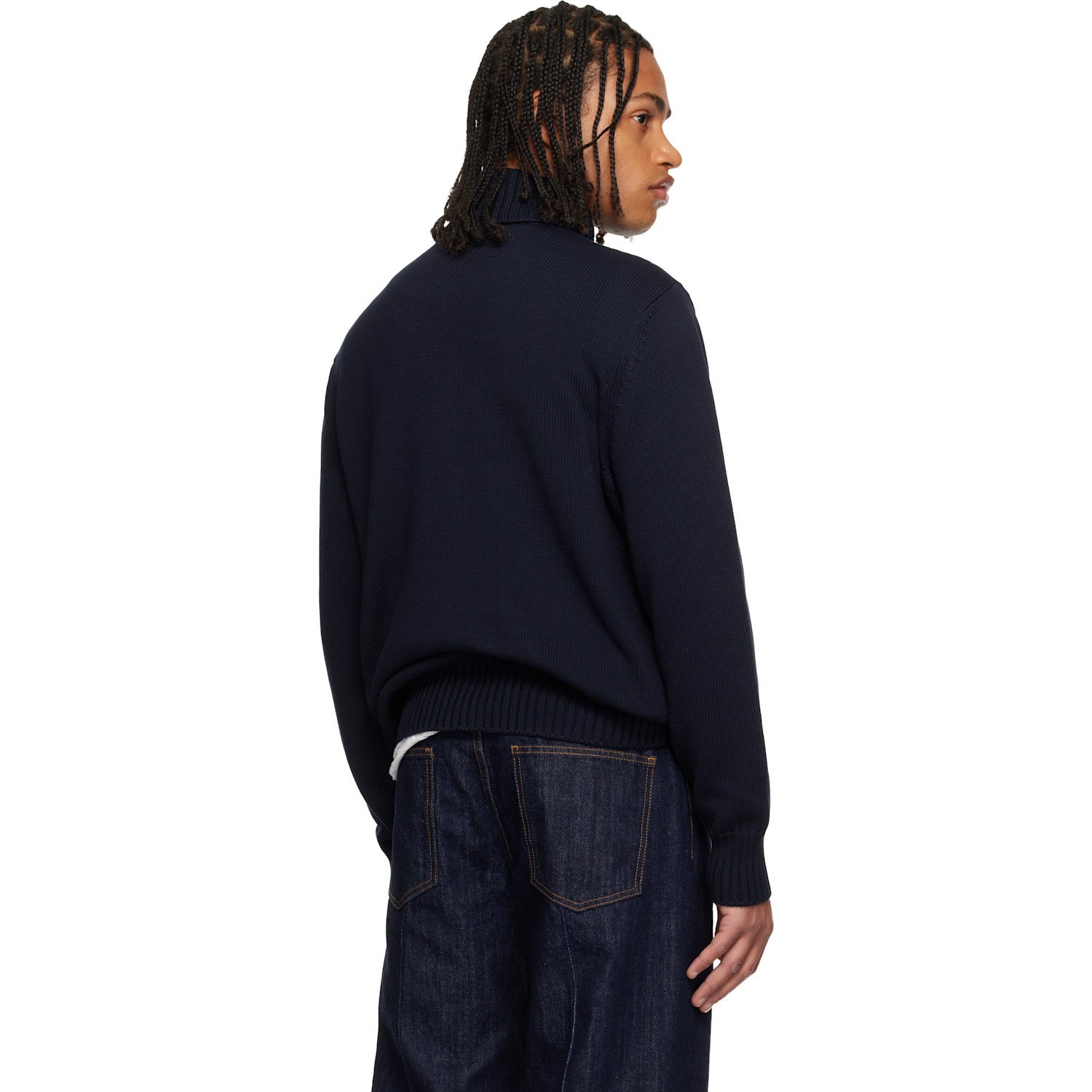  Givenchy Navy Cotton Turtleneck Sweater 