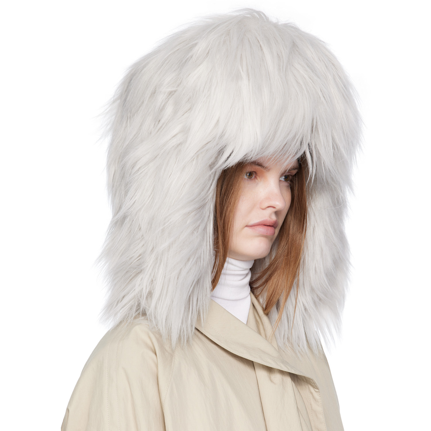  Ruslan Baginskiy Gray Faux-fur Aviator Hat 