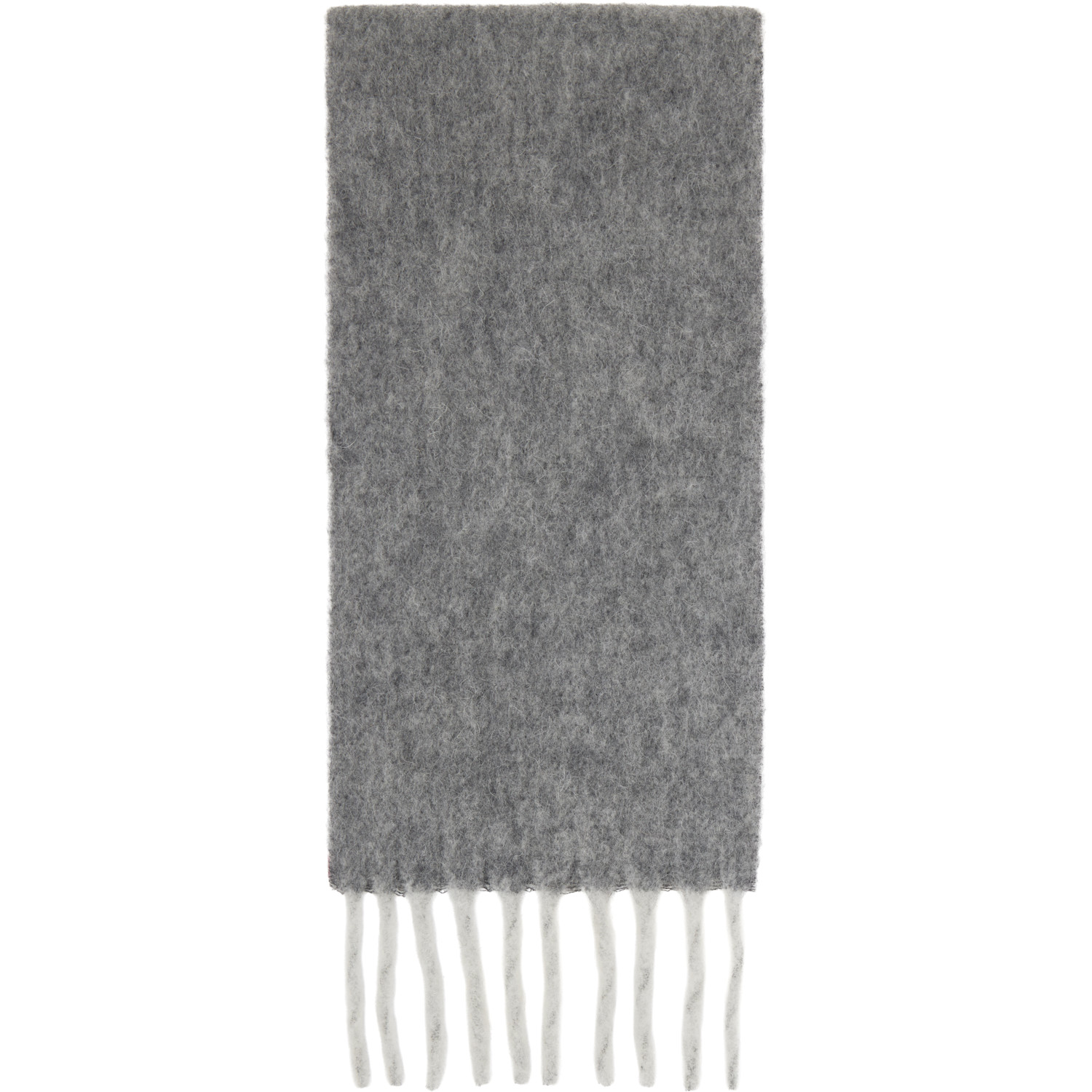  Ruslan Baginskiy Gray Fringed Alpaca-blend Mid Scarf 