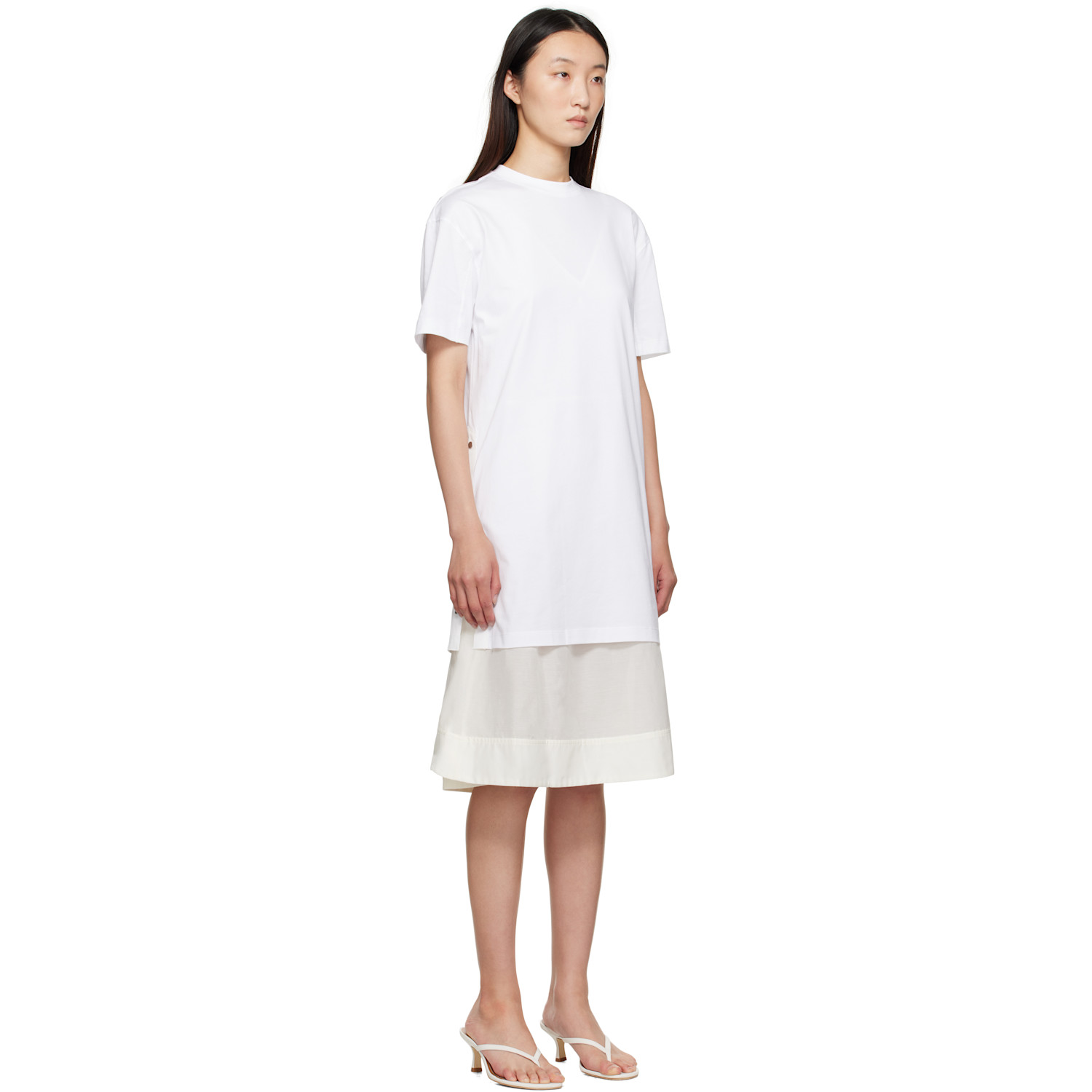  3.1 Phillip Lim White Oversized T-shirt Combo Midi Dress 