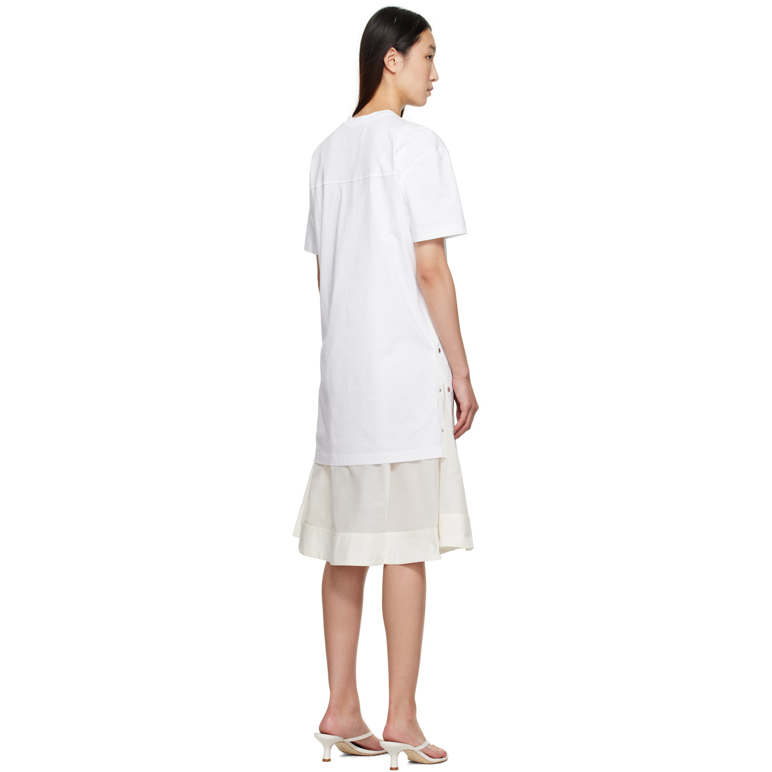  3.1 Phillip Lim White Oversized T-shirt Combo Midi Dress 