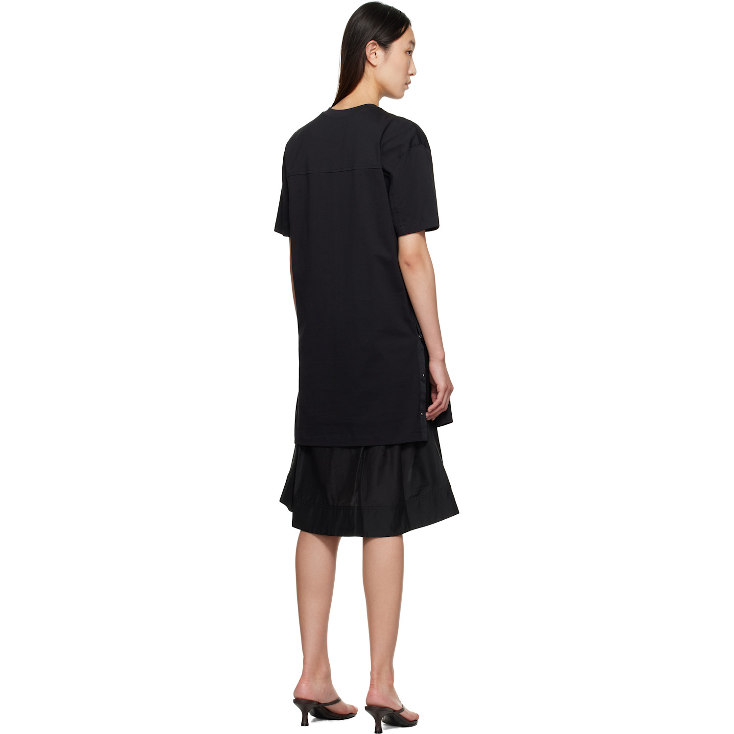  3.1 Phillip Lim Black Oversized T-shirt Combo Midi Dress 