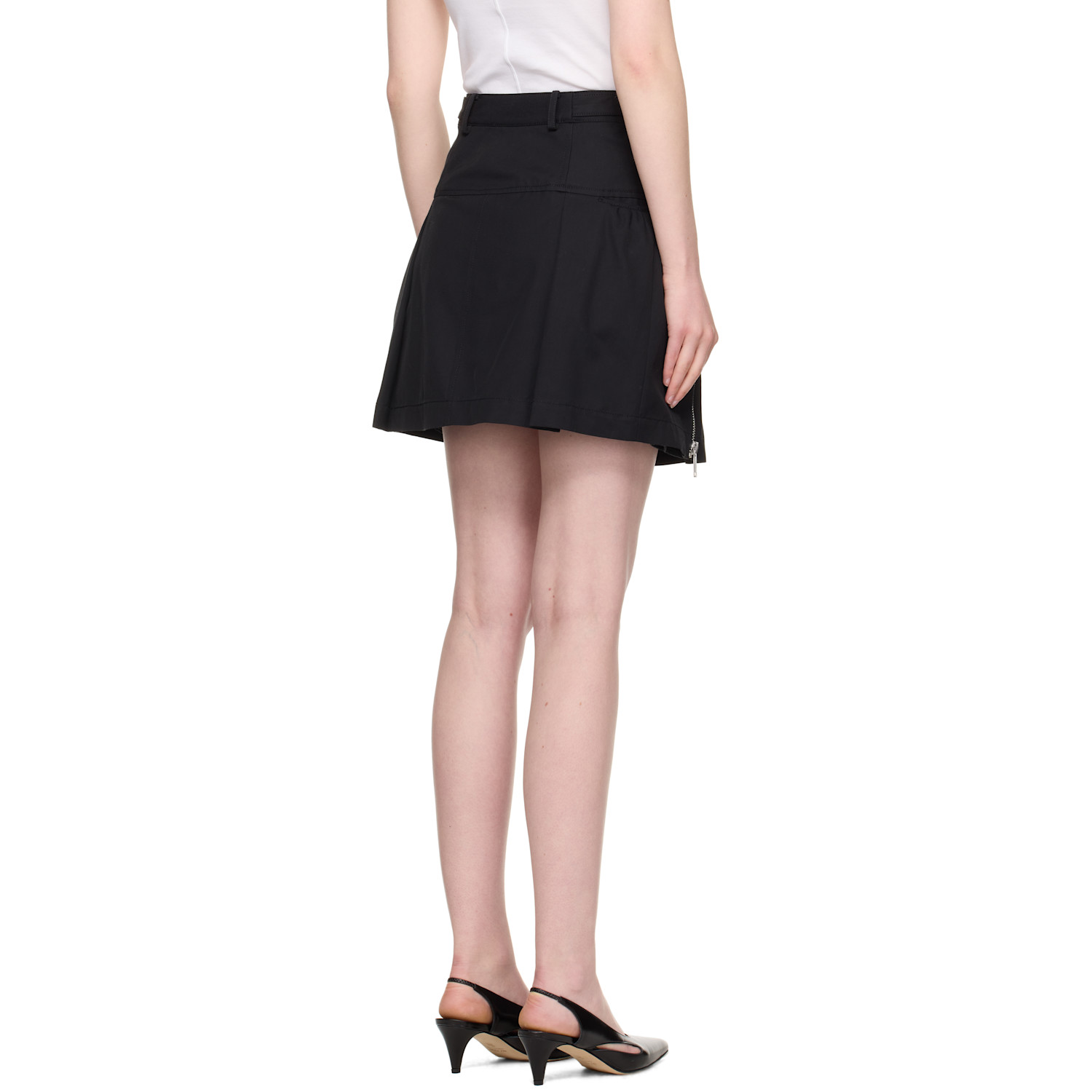  3.1 Phillip Lim Black Utility Double Zip Belted Miniskirt 