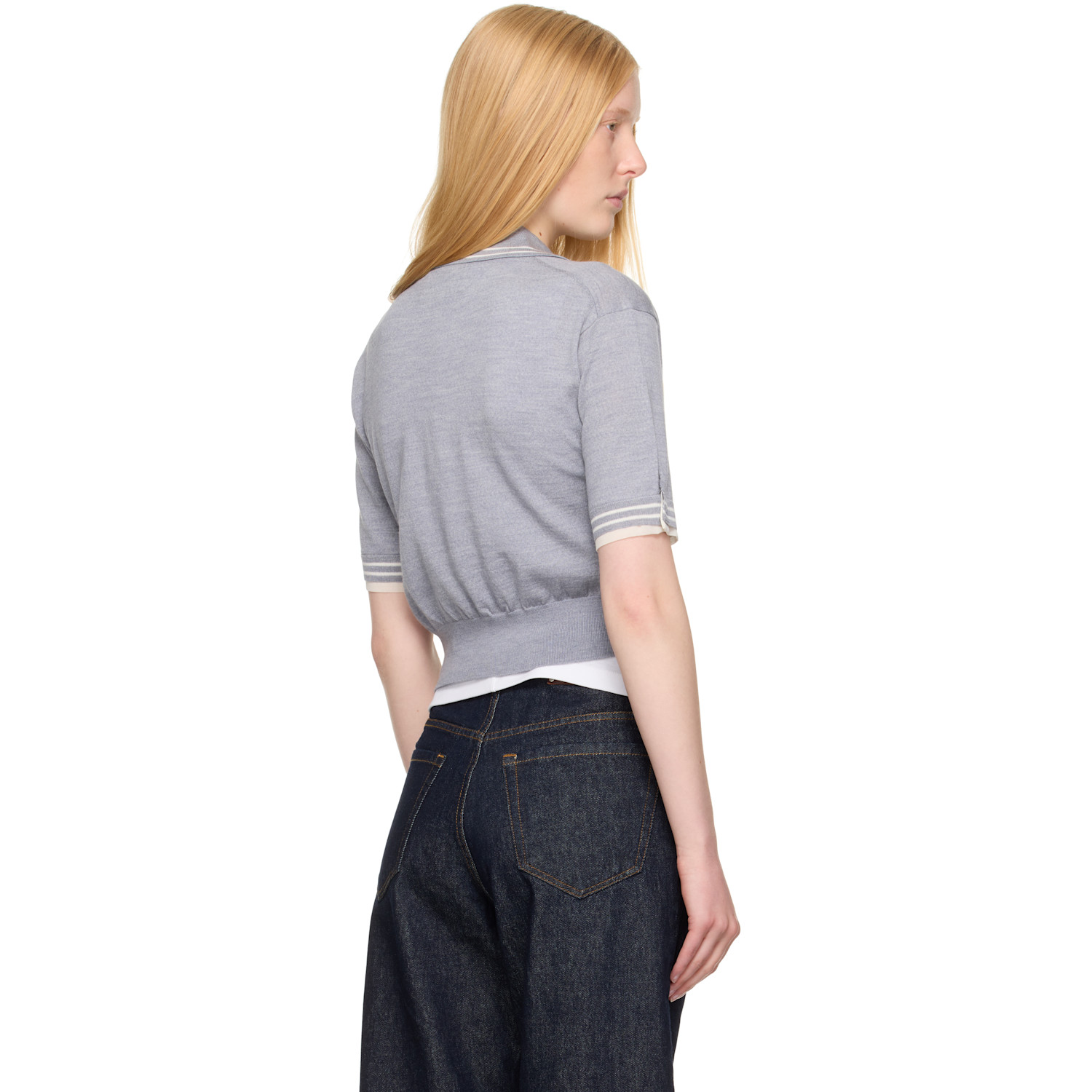  3.1 Phillip Lim Gray Cropped Polo 