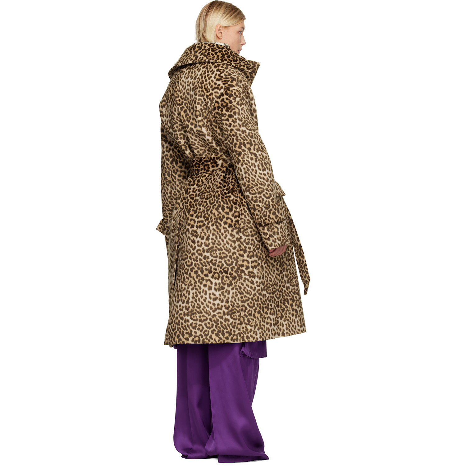  Duran Lantink Brown Oversized Faux-suede Trench Coat 