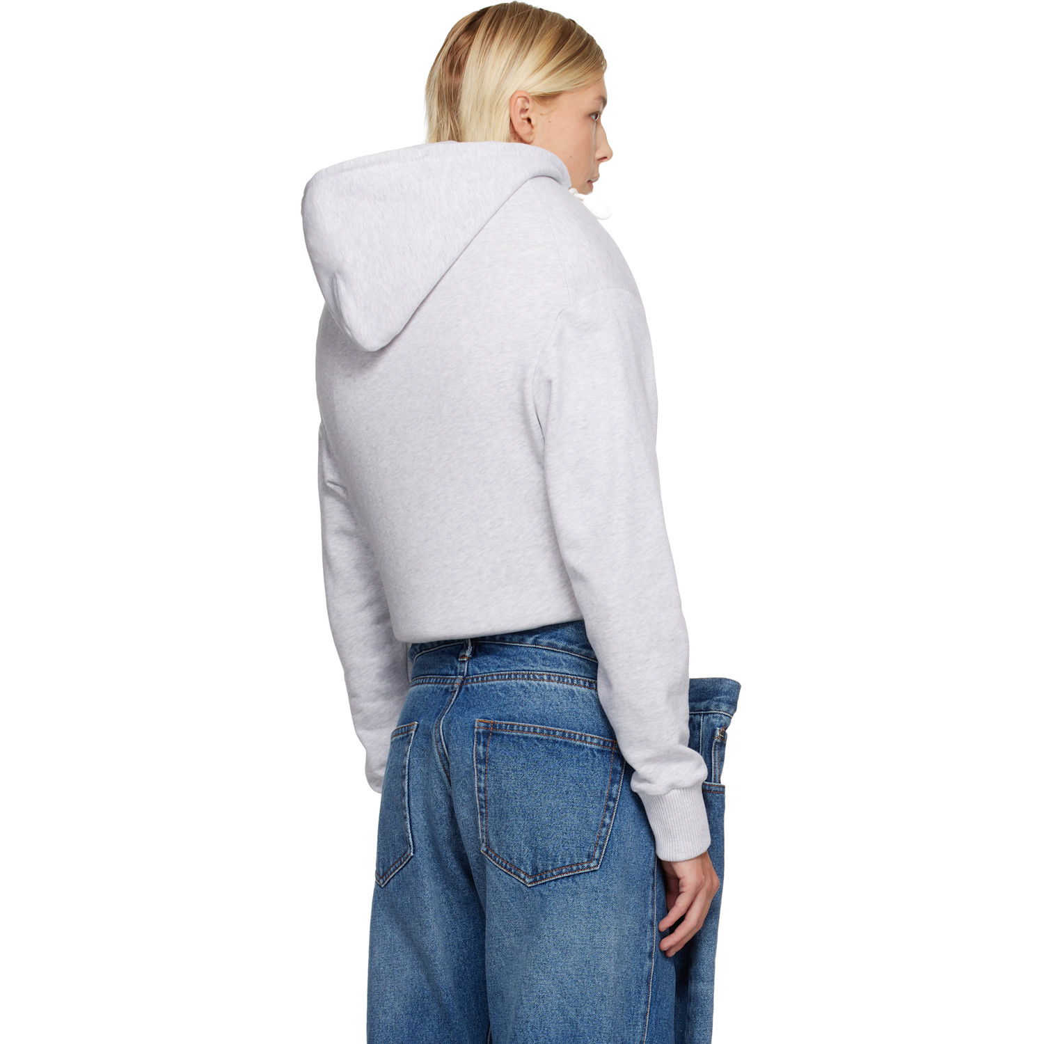  Duran Lantink Gray Sculptured Zip Up Hoodie 