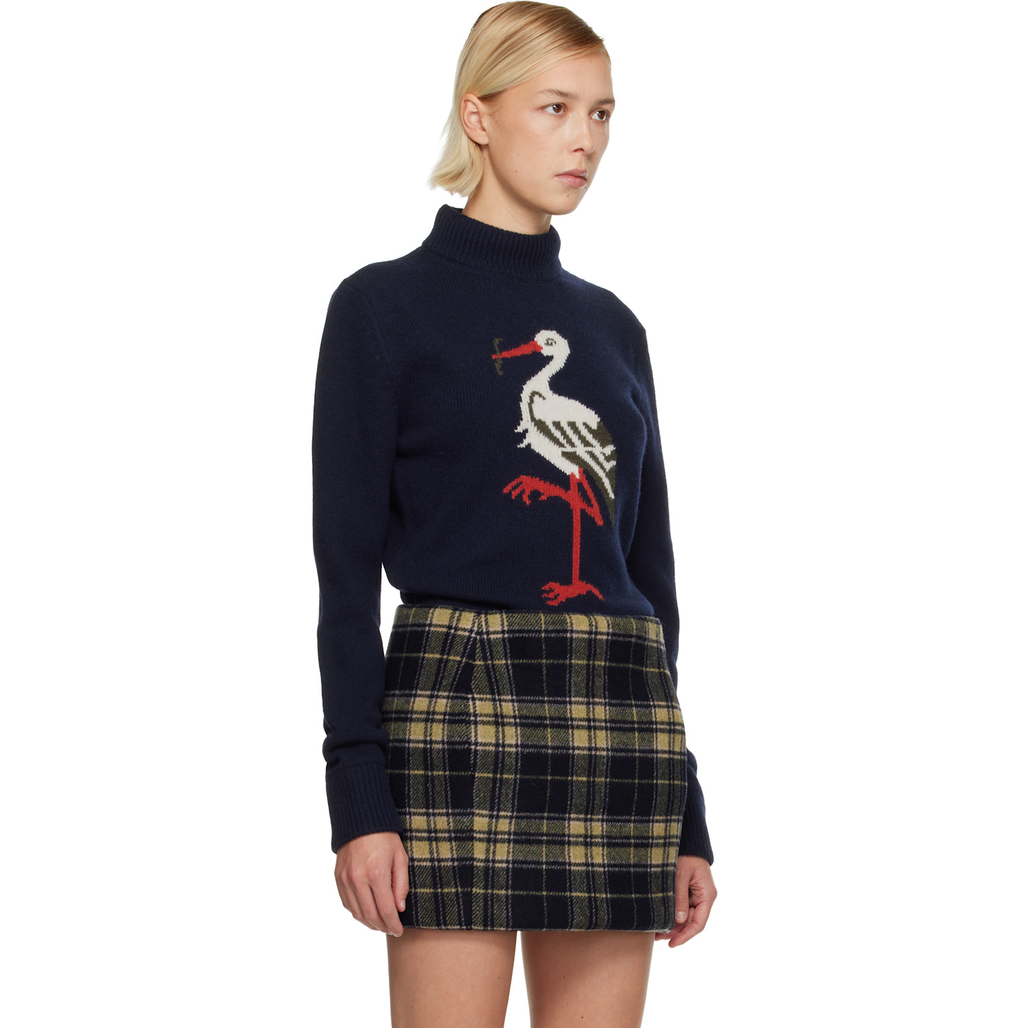  Duran Lantink Navy Heron Knit Turtleneck 