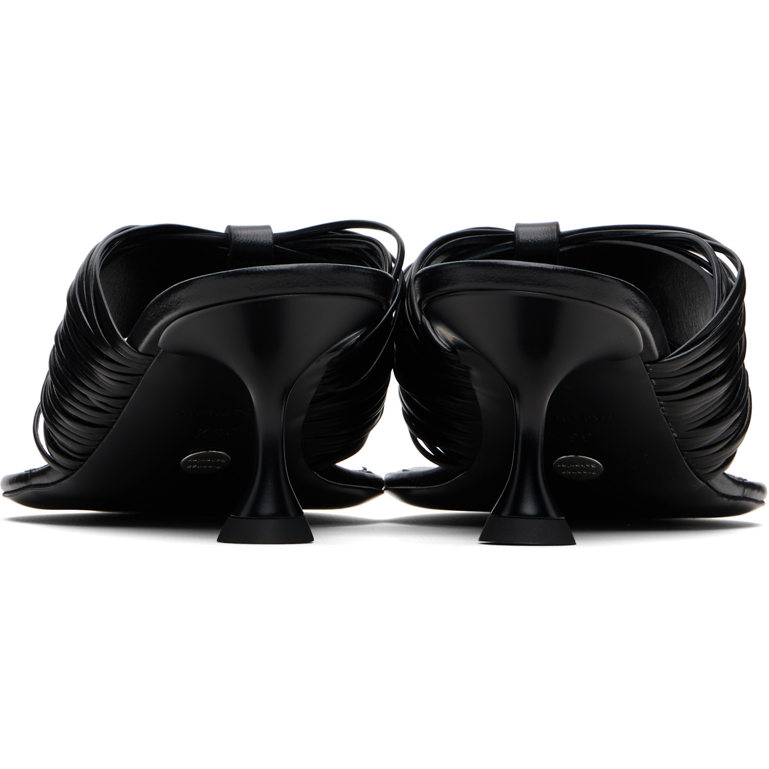  Proenza Schouler Black Cable T-strap Heeled Sandals 
