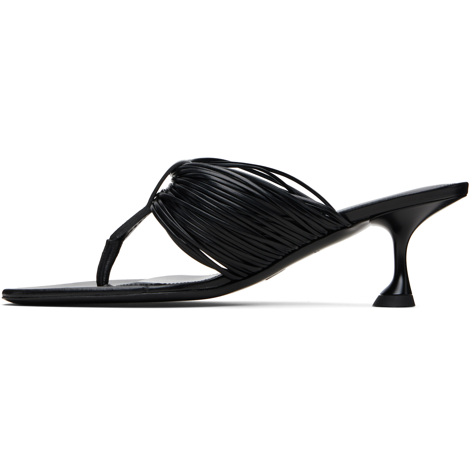  Proenza Schouler Black Cable T-strap Heeled Sandals 