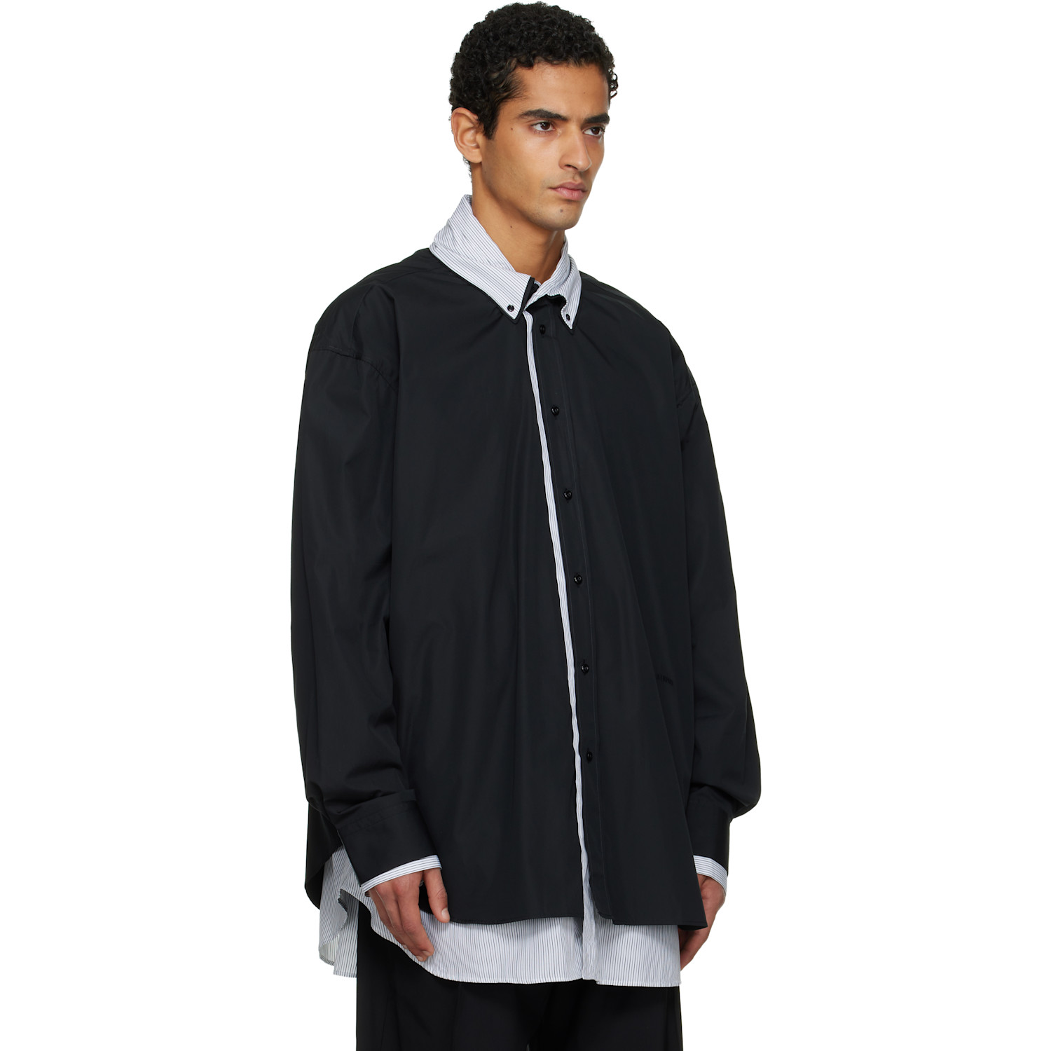  Alainpaul Black Double-layered L/s Overshirt 