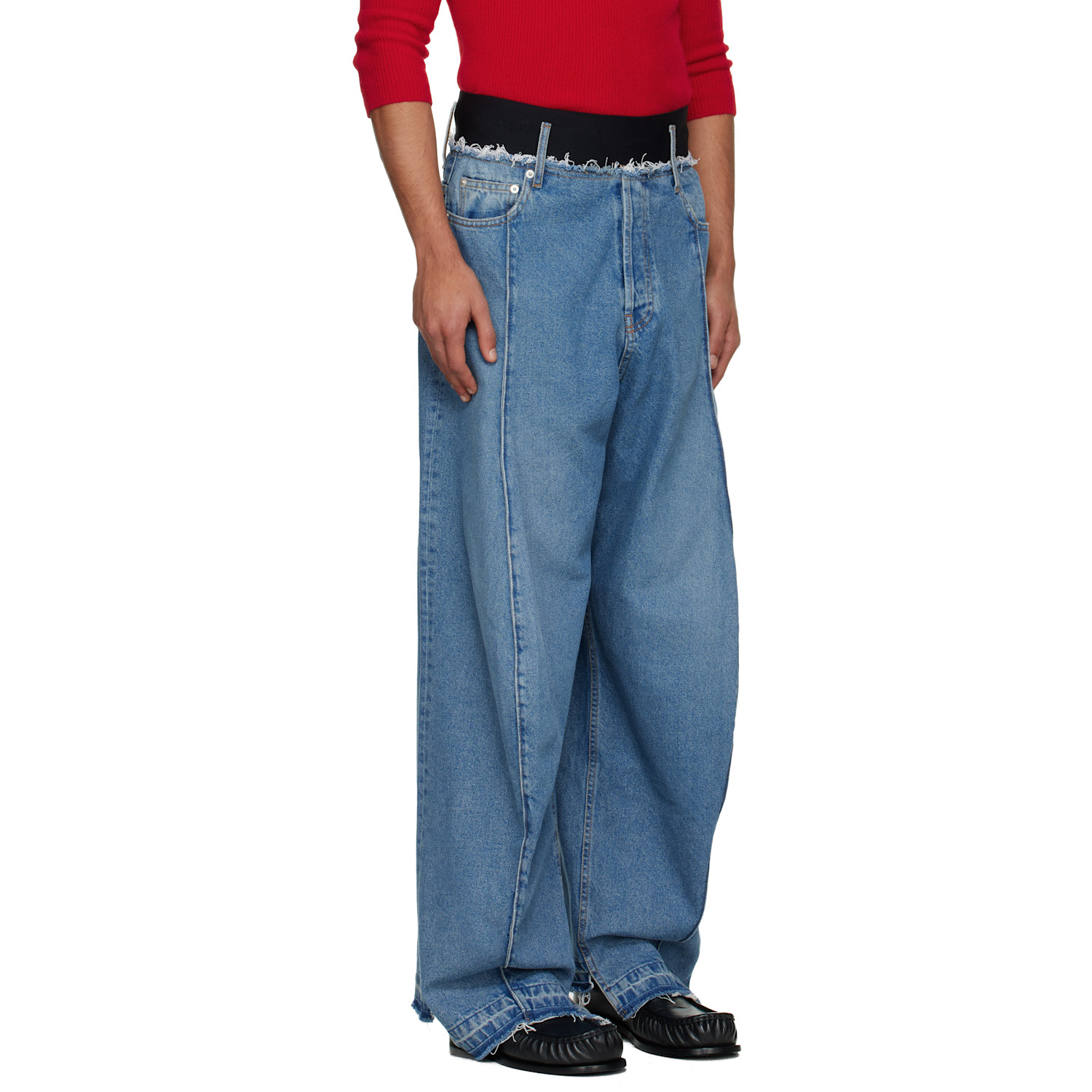  Alainpaul Blue Knee Shape Jeans 