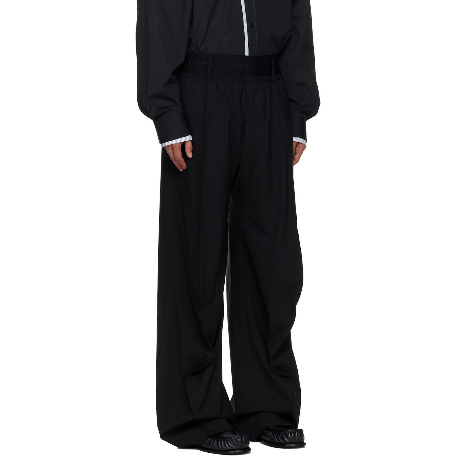  Alainpaul Black Knee Shape Tailored Trousers 