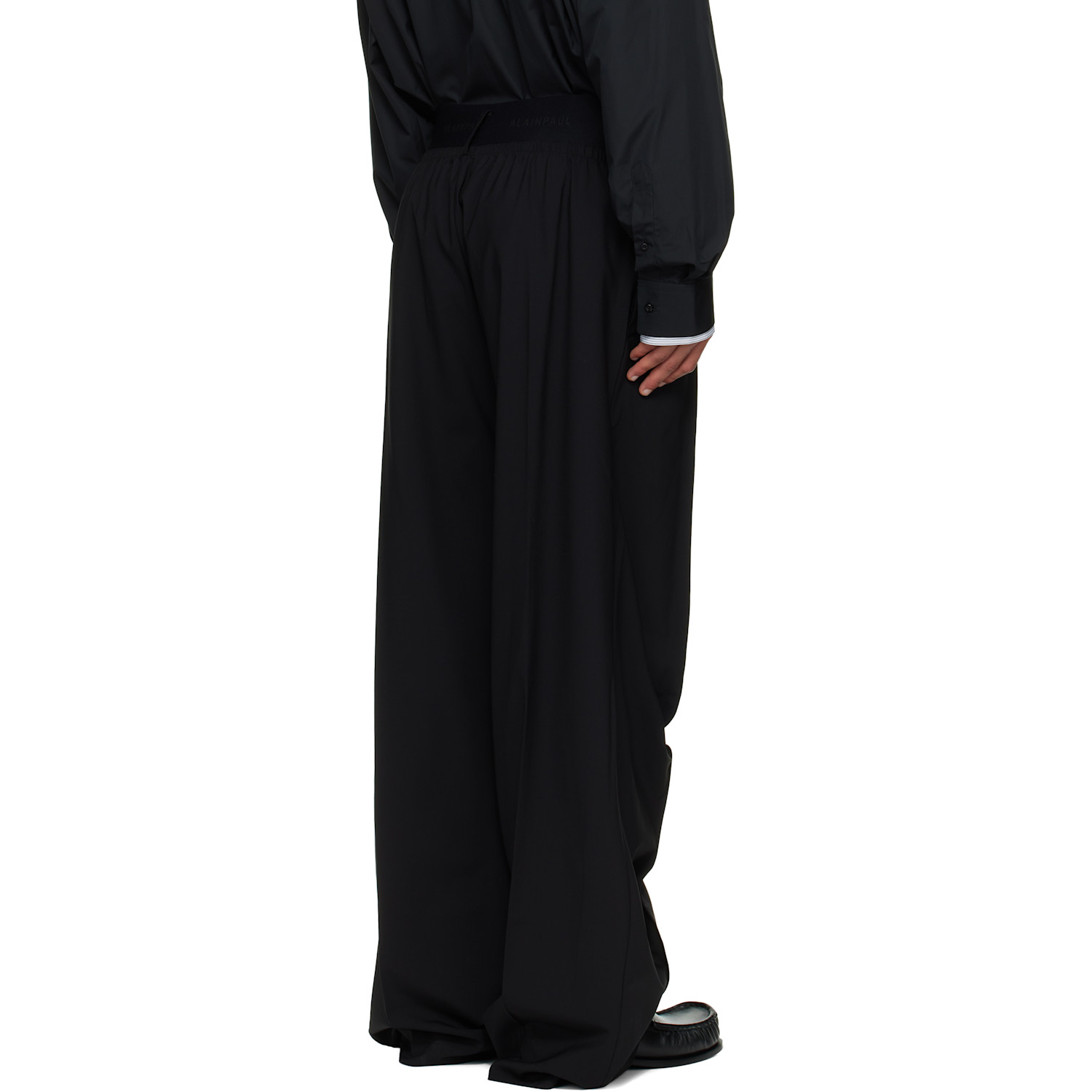  Alainpaul Black Knee Shape Tailored Trousers 