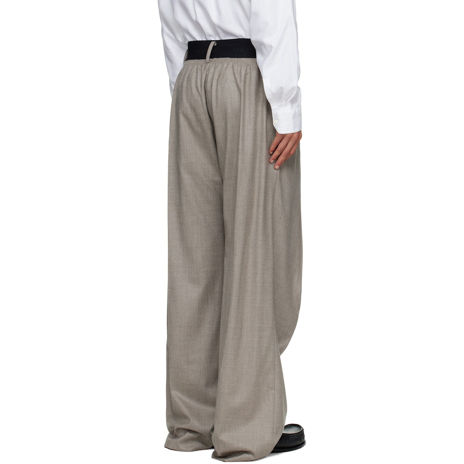  Alainpaul Taupe Knee Shape Tailored Trousers 