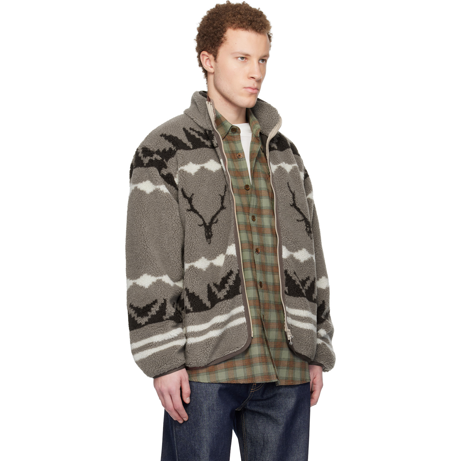  South2 West8 Taupe Piping Jacket 