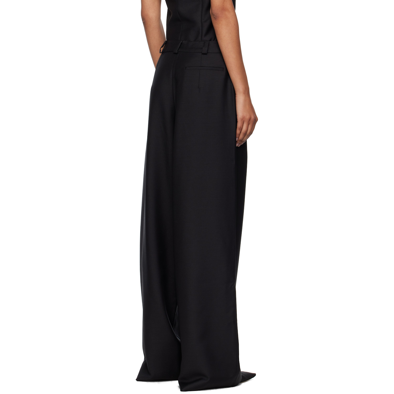  Bambou Roger Kwong Black Wool & Mohair Trousers 