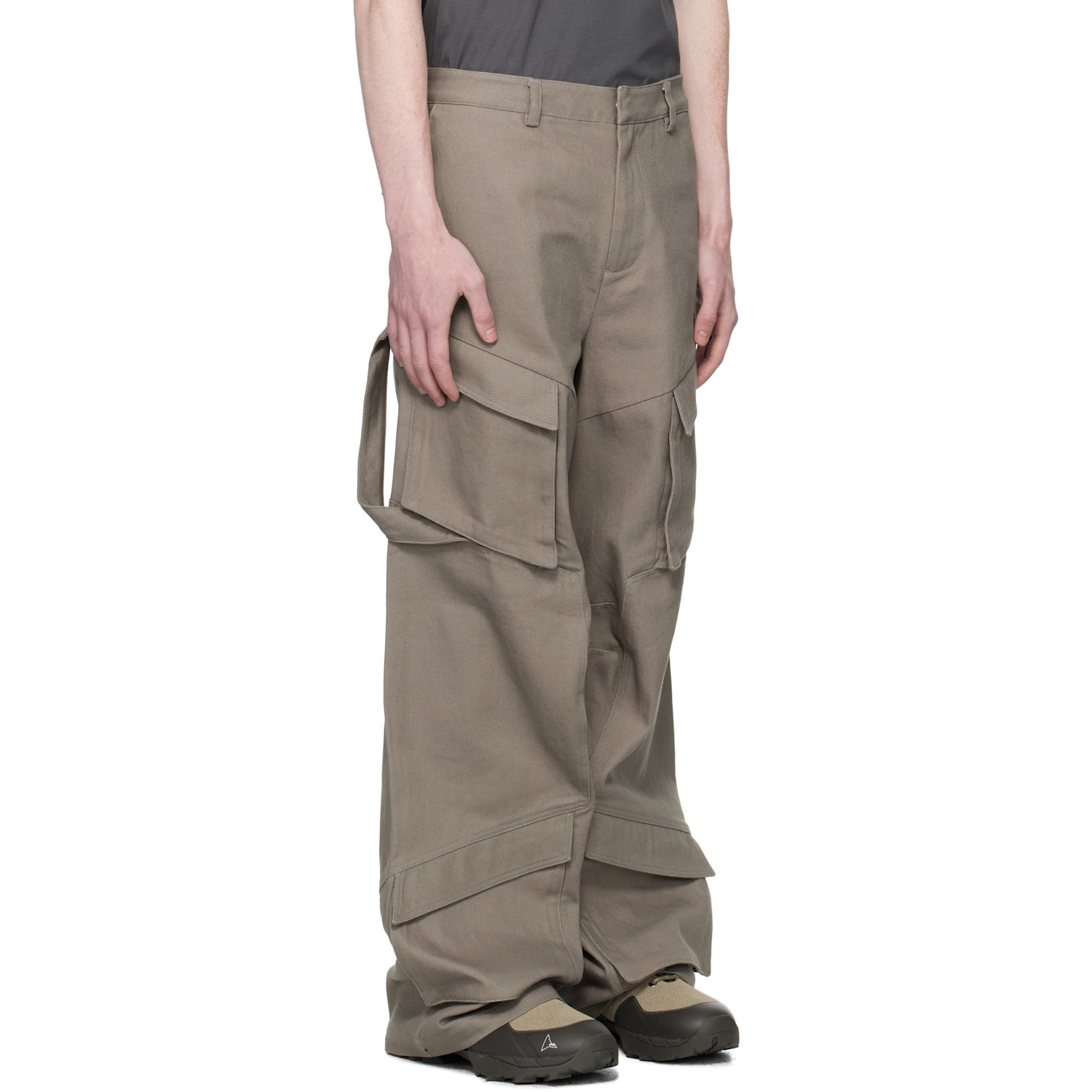  Heliot Emil Gray Cellulae Cargo Pants 