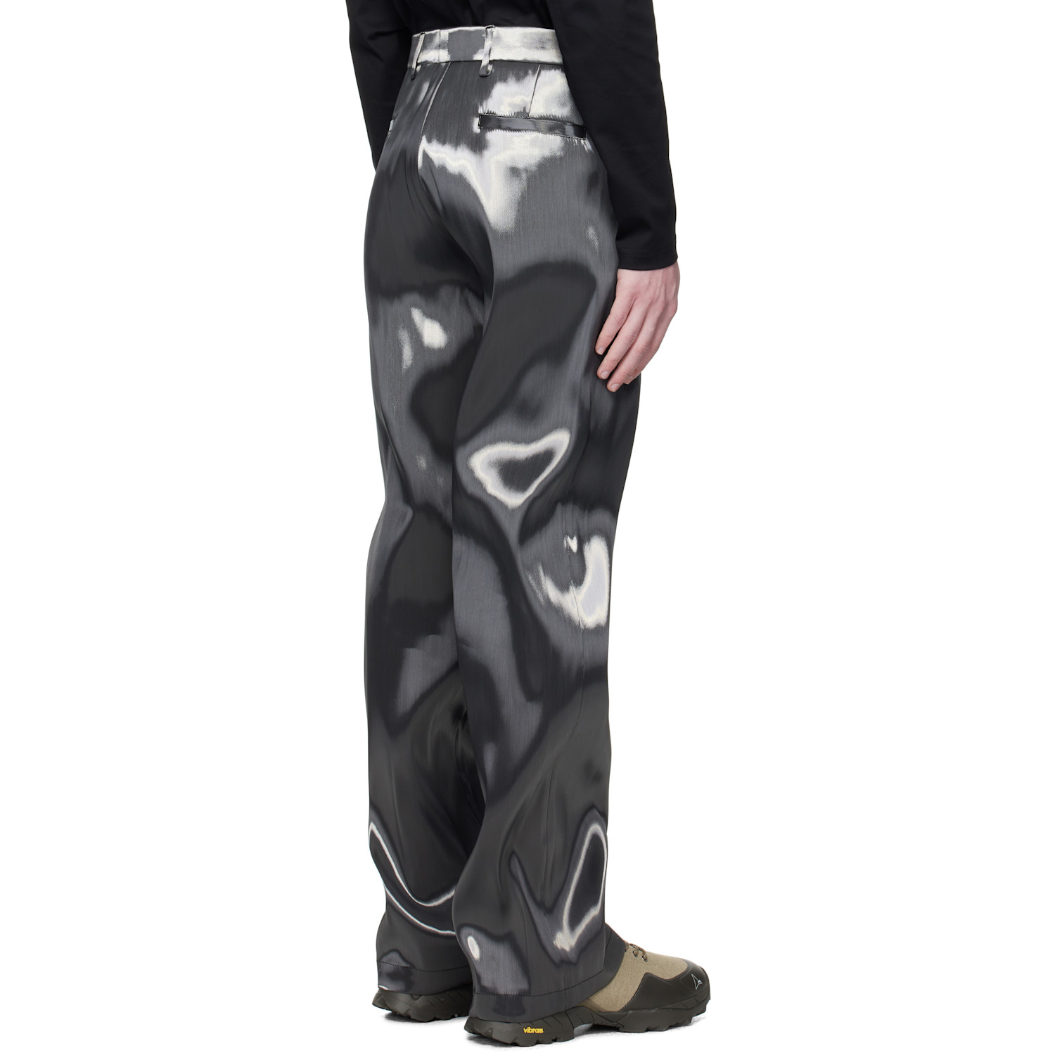  Heliot Emil Gray Liquid Metal Trousers 