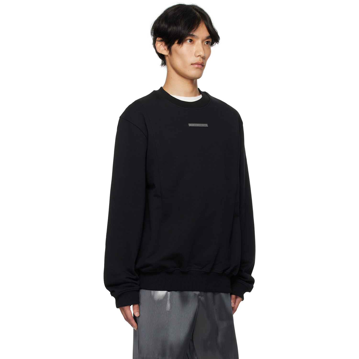  Heliot Emil Black Astrape Crewneck Sweatshirt 