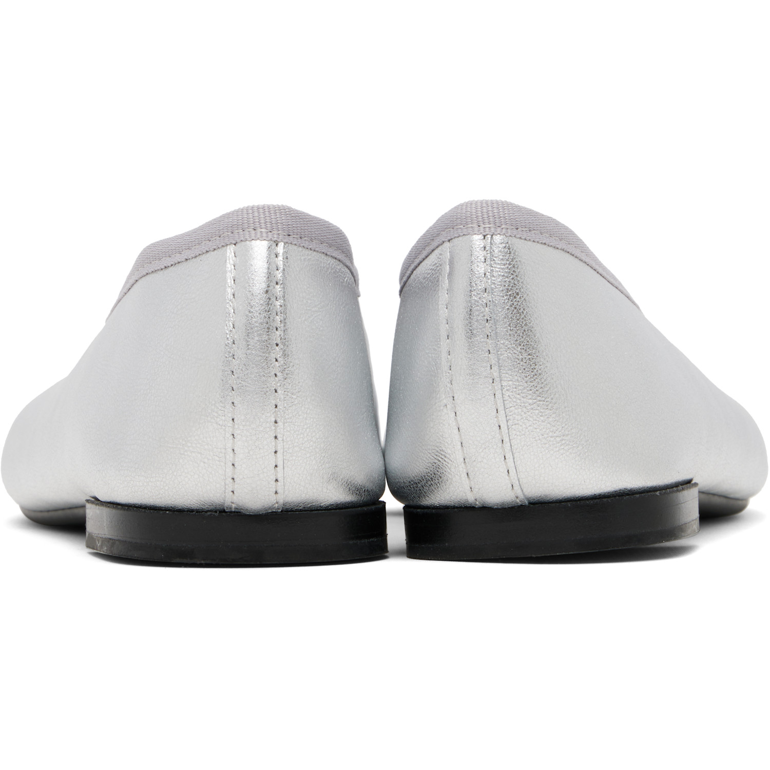  Repetto Silver Lilouh Almond Toe Ballerina Flats 