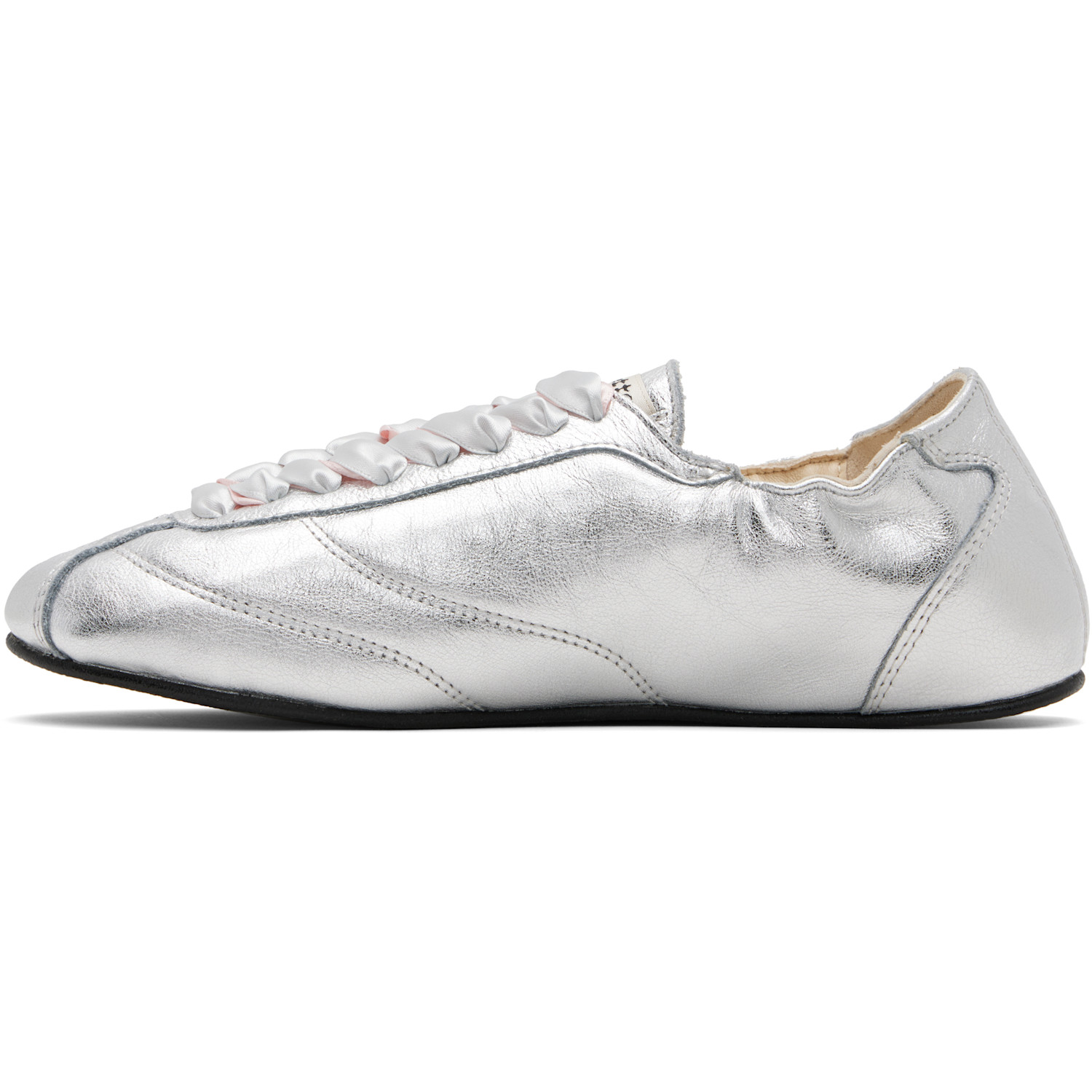  Repetto Silver Silk Tennis Sneakers 