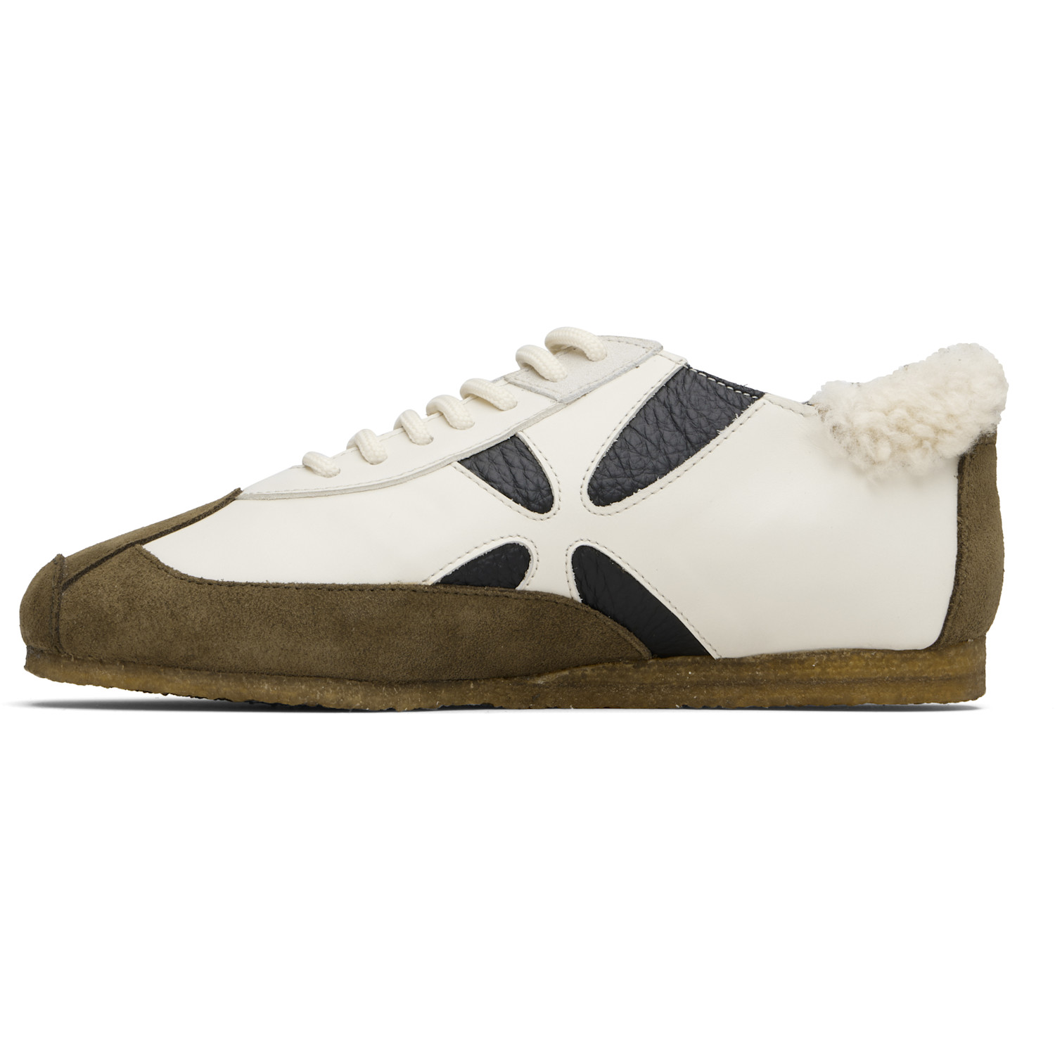  Stefan Cooke Off-white & Khaki Slashed Trainer Sneakers 