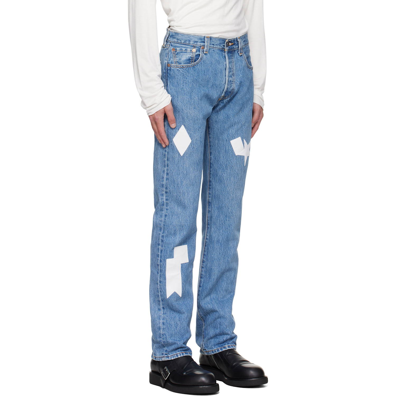  Stefan Cooke Blue Patch Jeans 