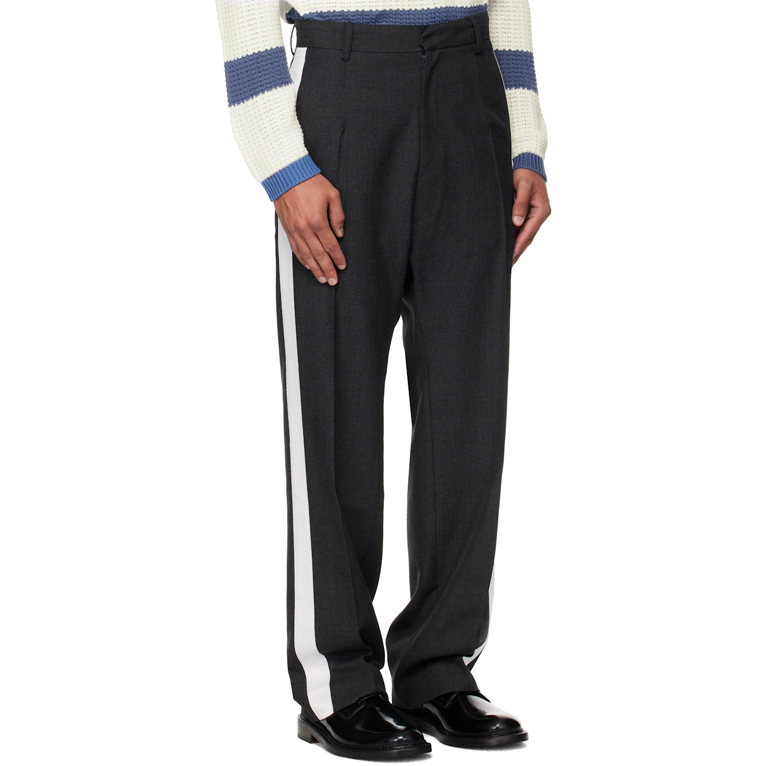  Stefan Cooke Gray Tuxedo Trousers 