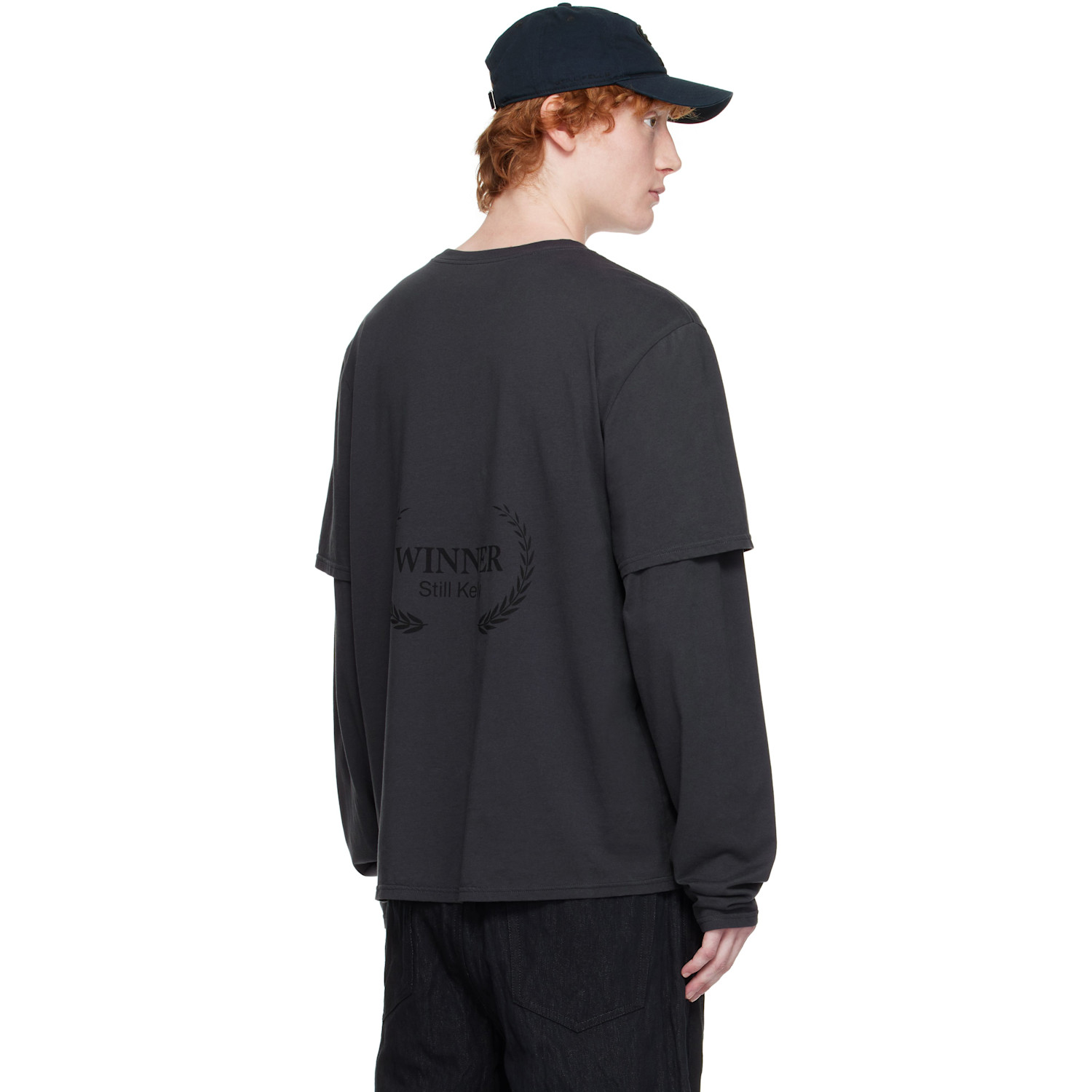  Still Kelly Black Layered 'winner' T-shirt 