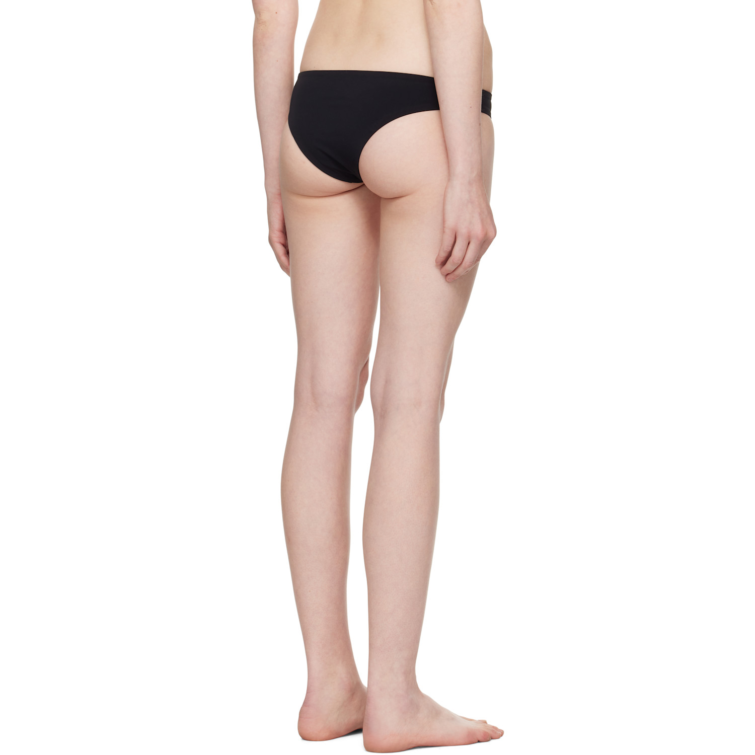  Christopher Esber Black Ruched Crescent Side Bikini Bottom 