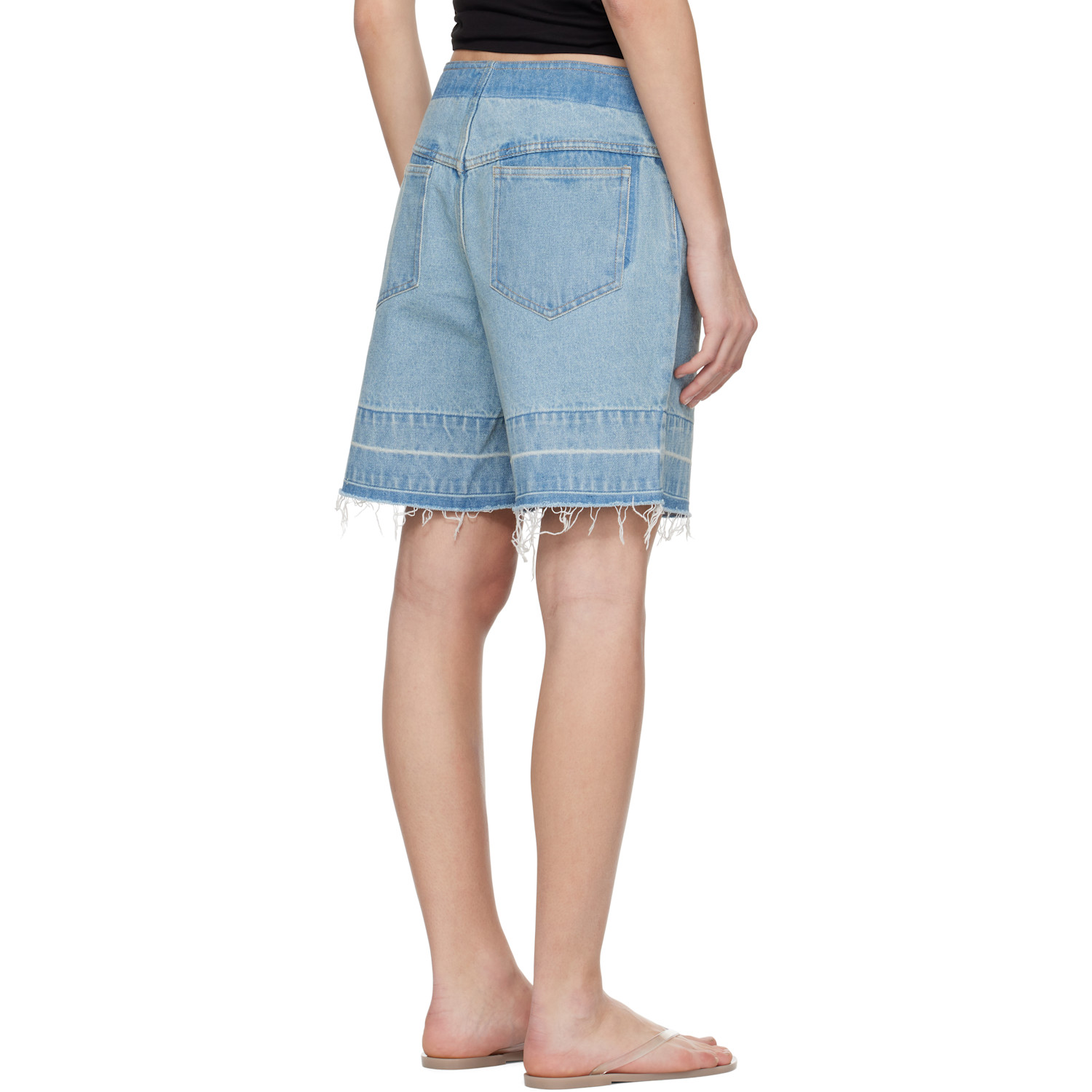  Christopher Esber Blue Deconstruct Denim Shorts 