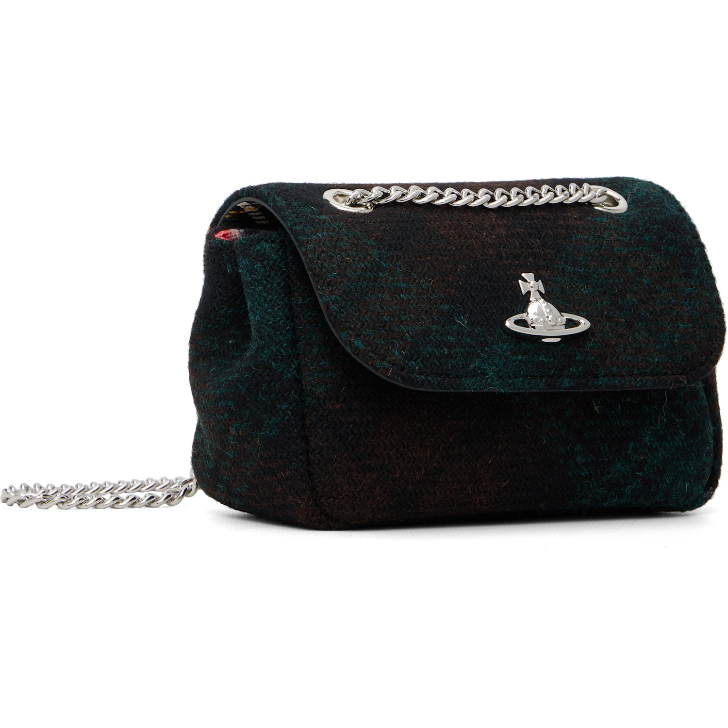  Vivienne Westwood Green Check Small Chain Bag 