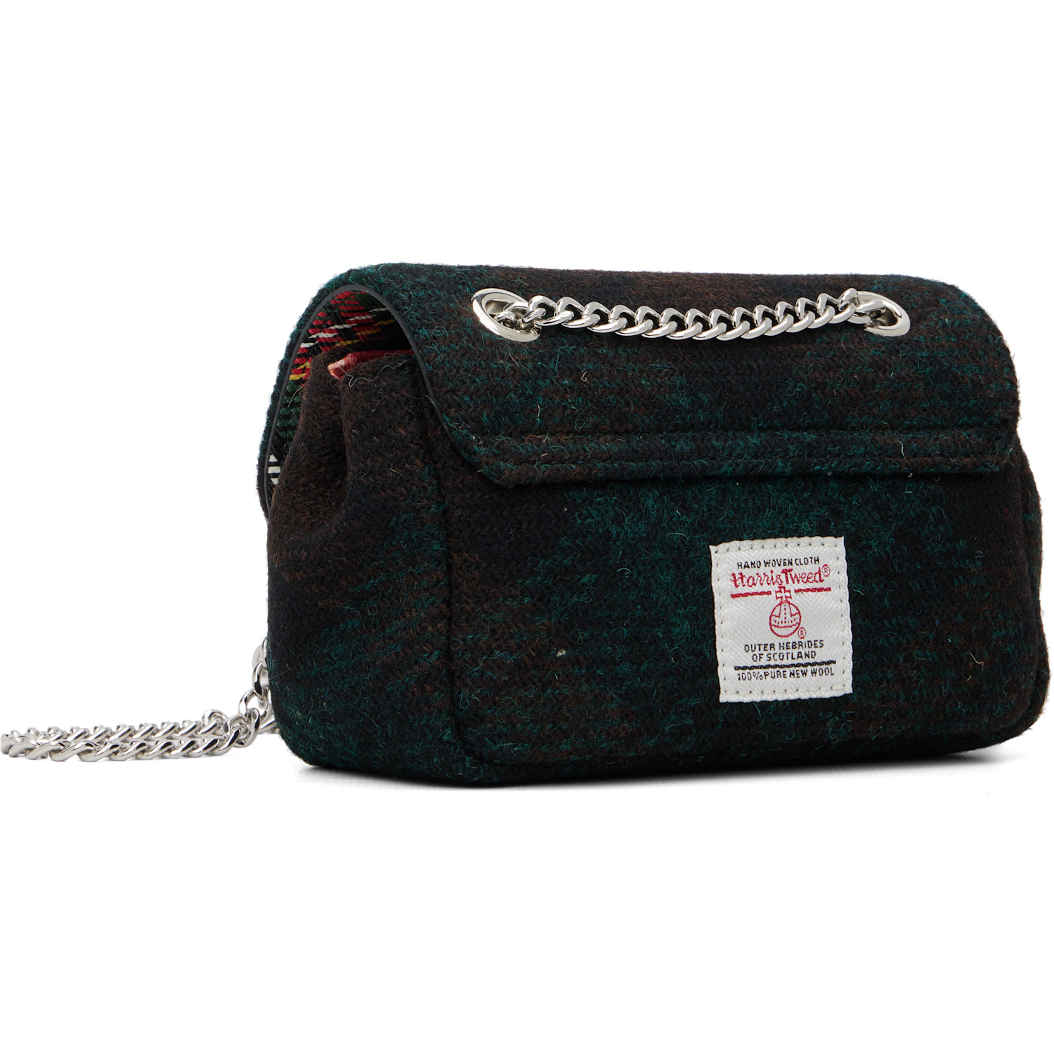  Vivienne Westwood Green Check Small Chain Bag 