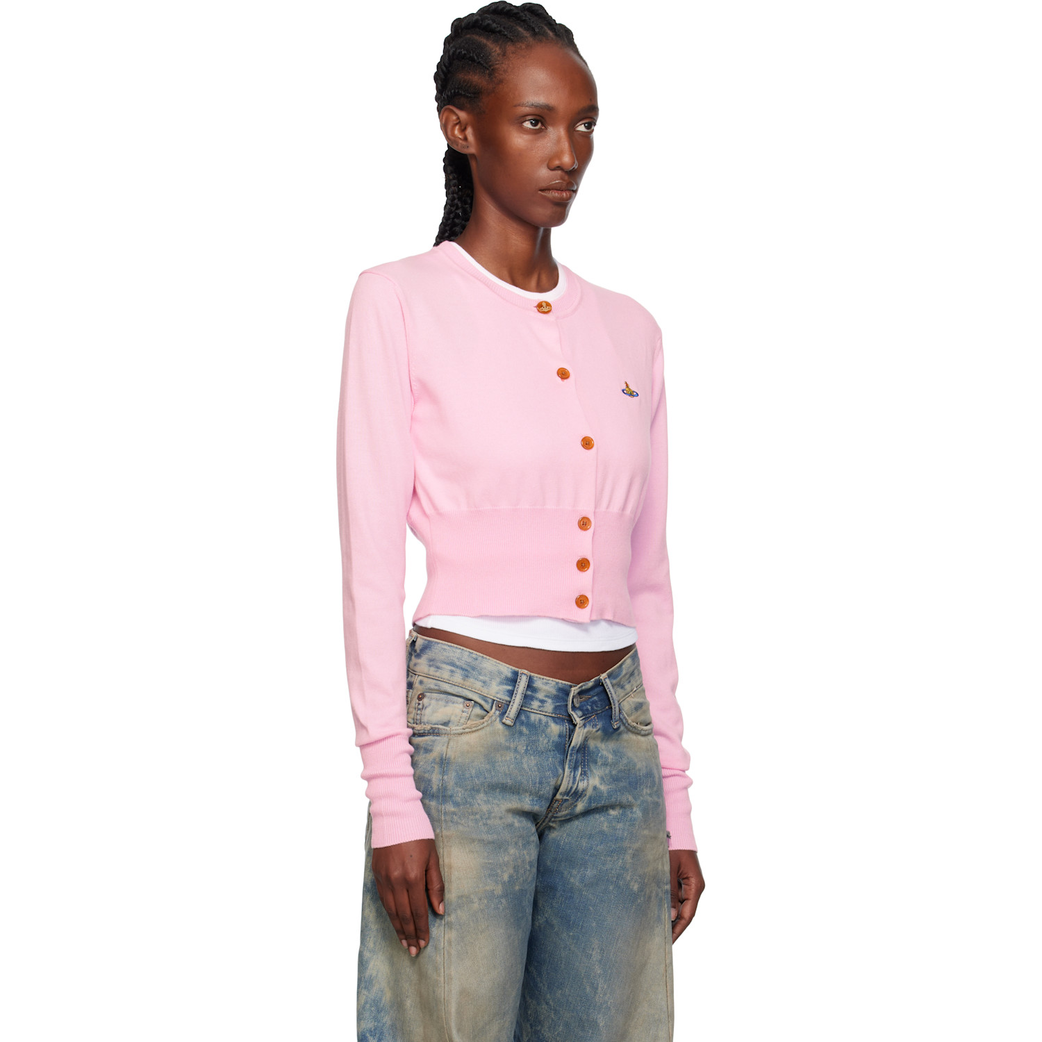  Vivienne Westwood Pink Bea Cropped Cardigan 