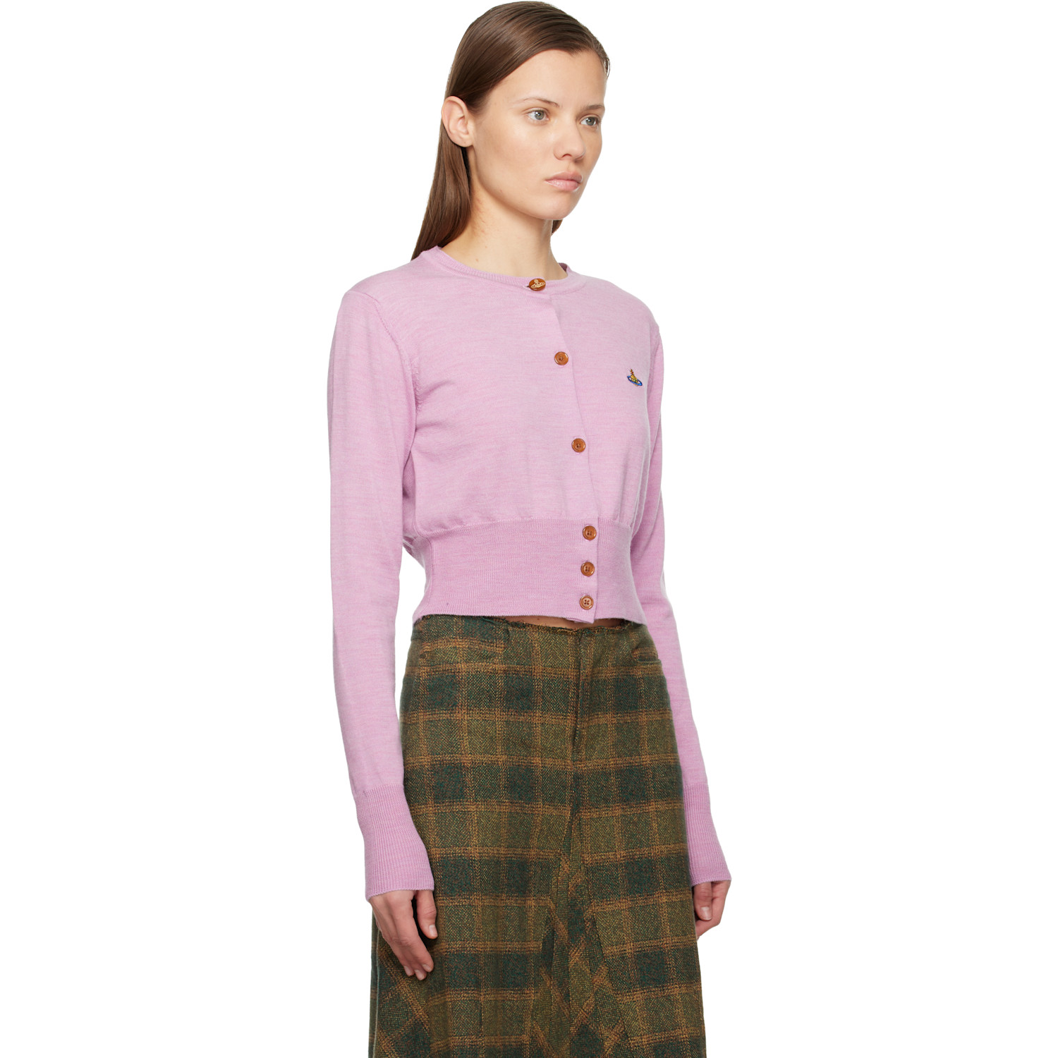  Vivienne Westwood Pink Bea Cropped Cardigan 