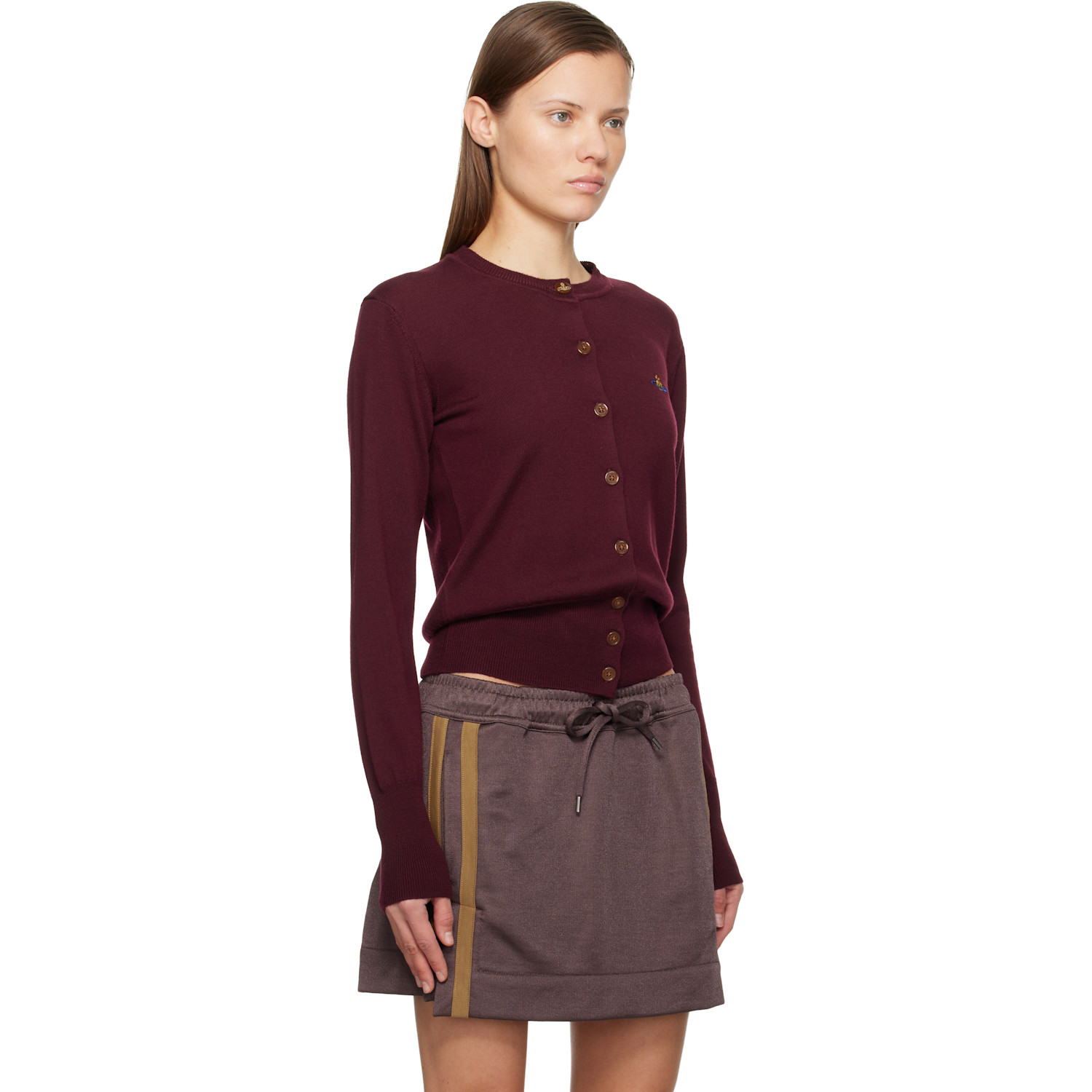  Vivienne Westwood Burgundy Bea Cardigan 