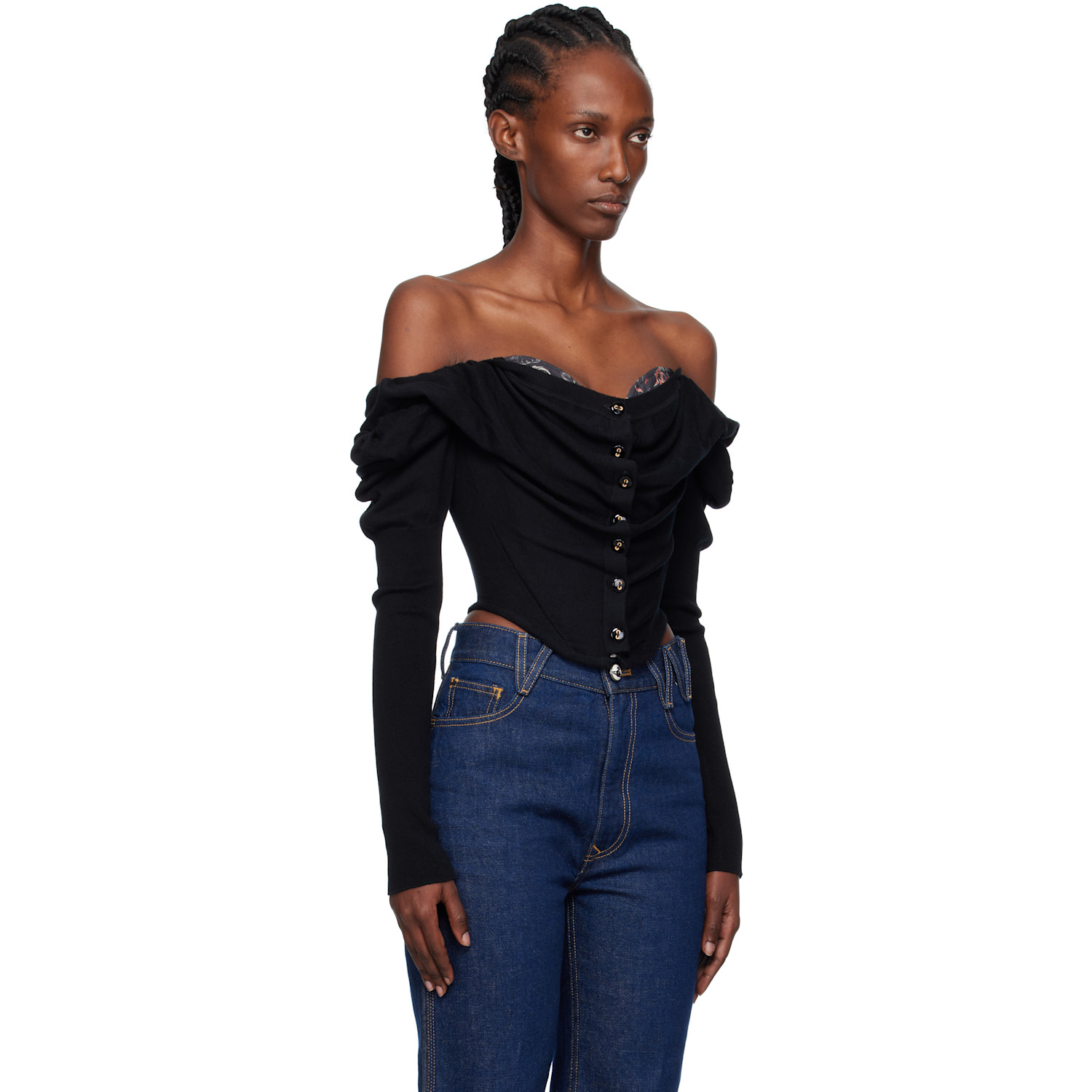  Vivienne Westwood Black Bea Corset Cardigan 
