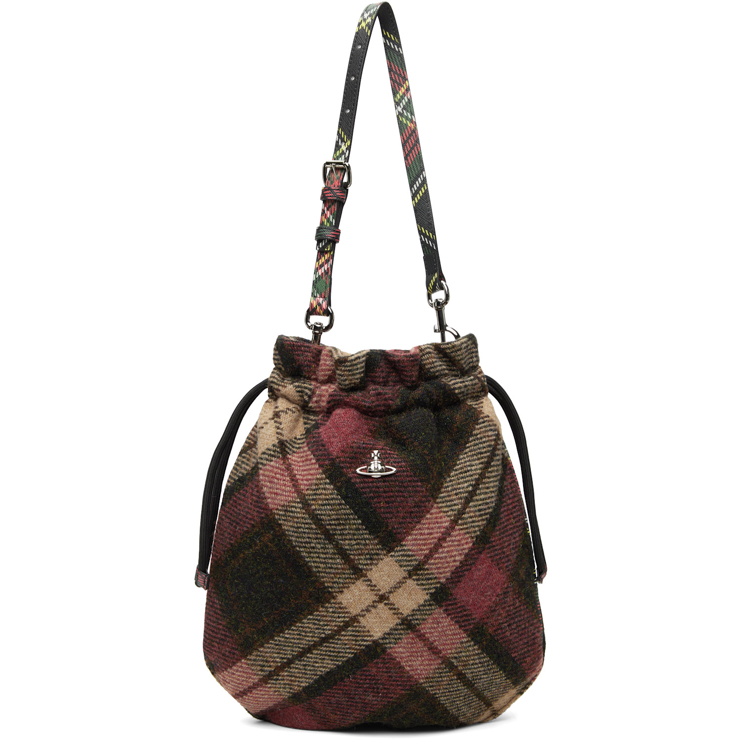 Vivienne Westwood Red & Brown Drawstring Pouch