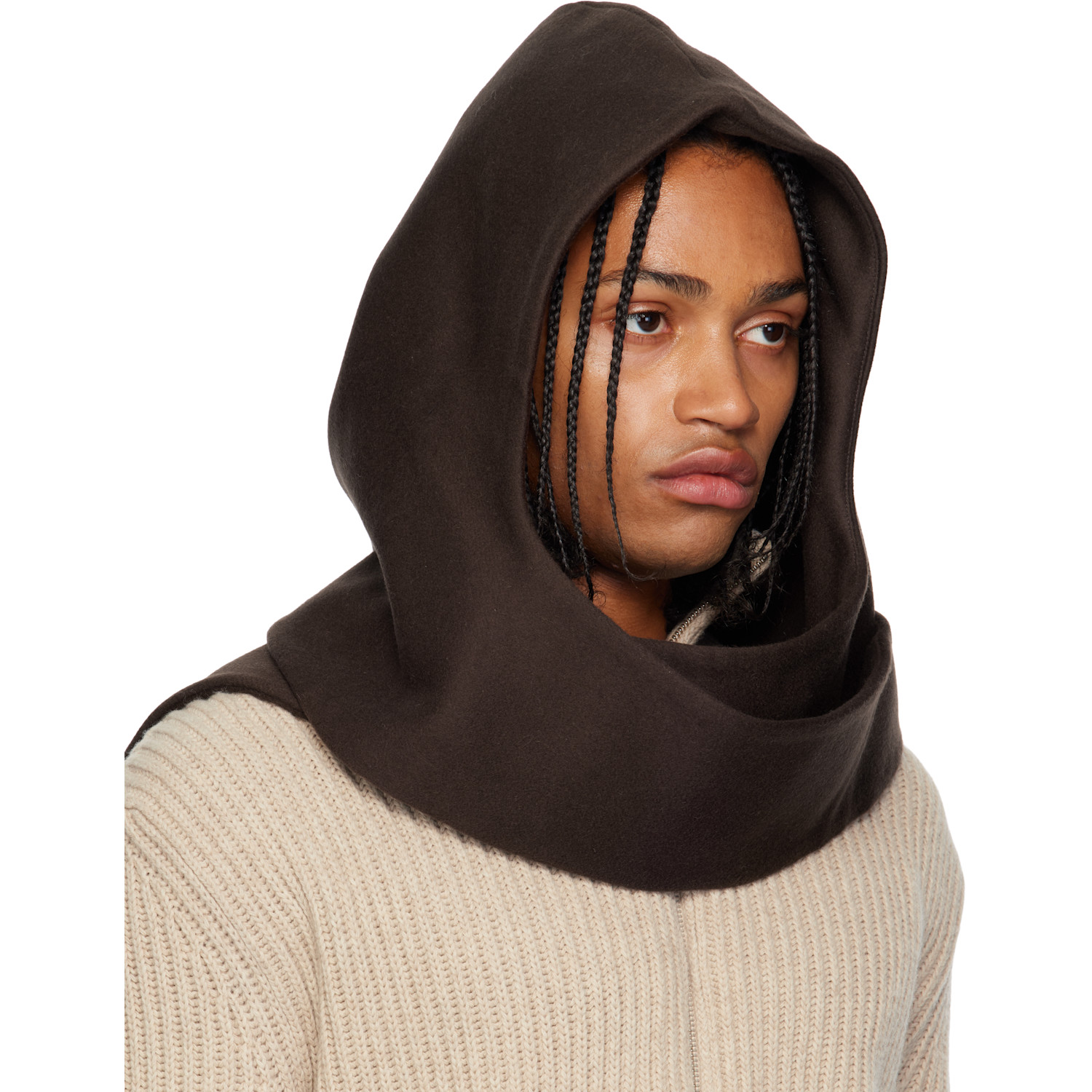  Colbo Brown Head Wrap Hooded Scarf 