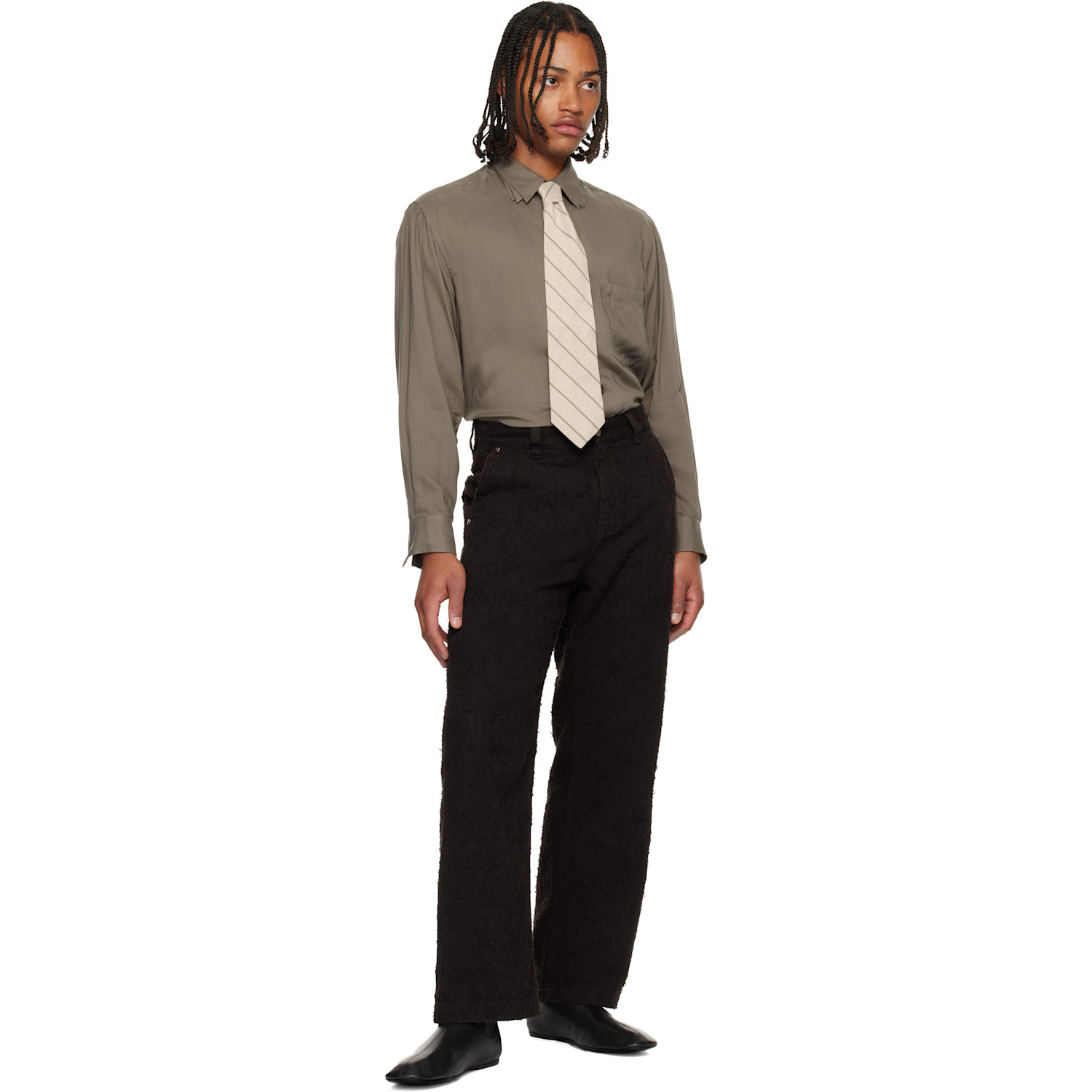  Colbo Beige Striped Tie 
