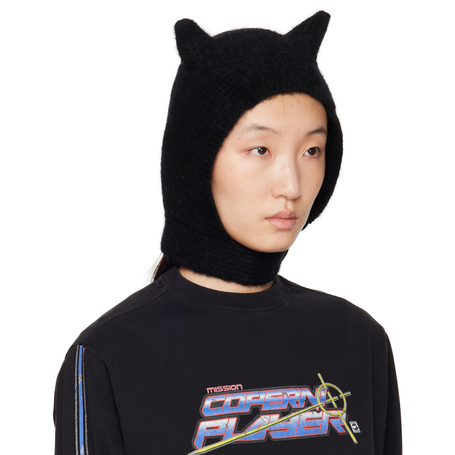  Coperni Black Knitted Horn Beanie 