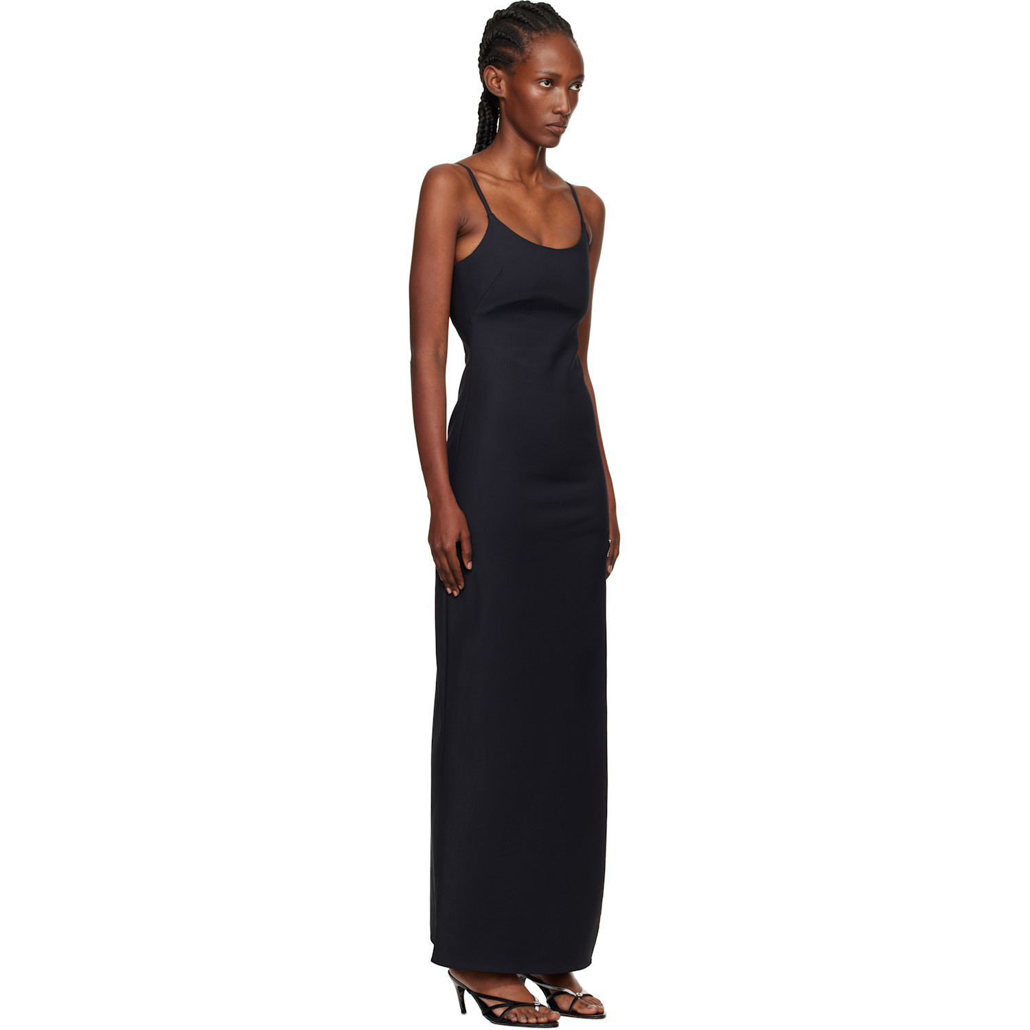  Coperni Black Garter Belt Maxi Dress 