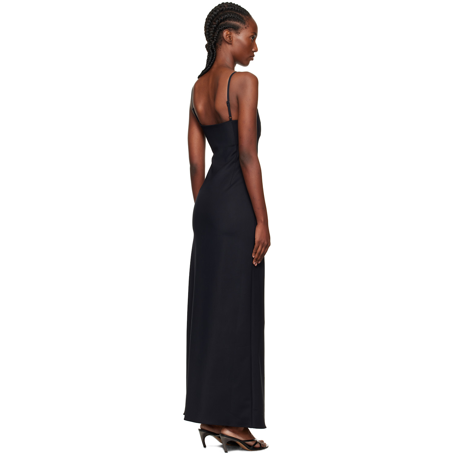  Coperni Black Garter Belt Maxi Dress 